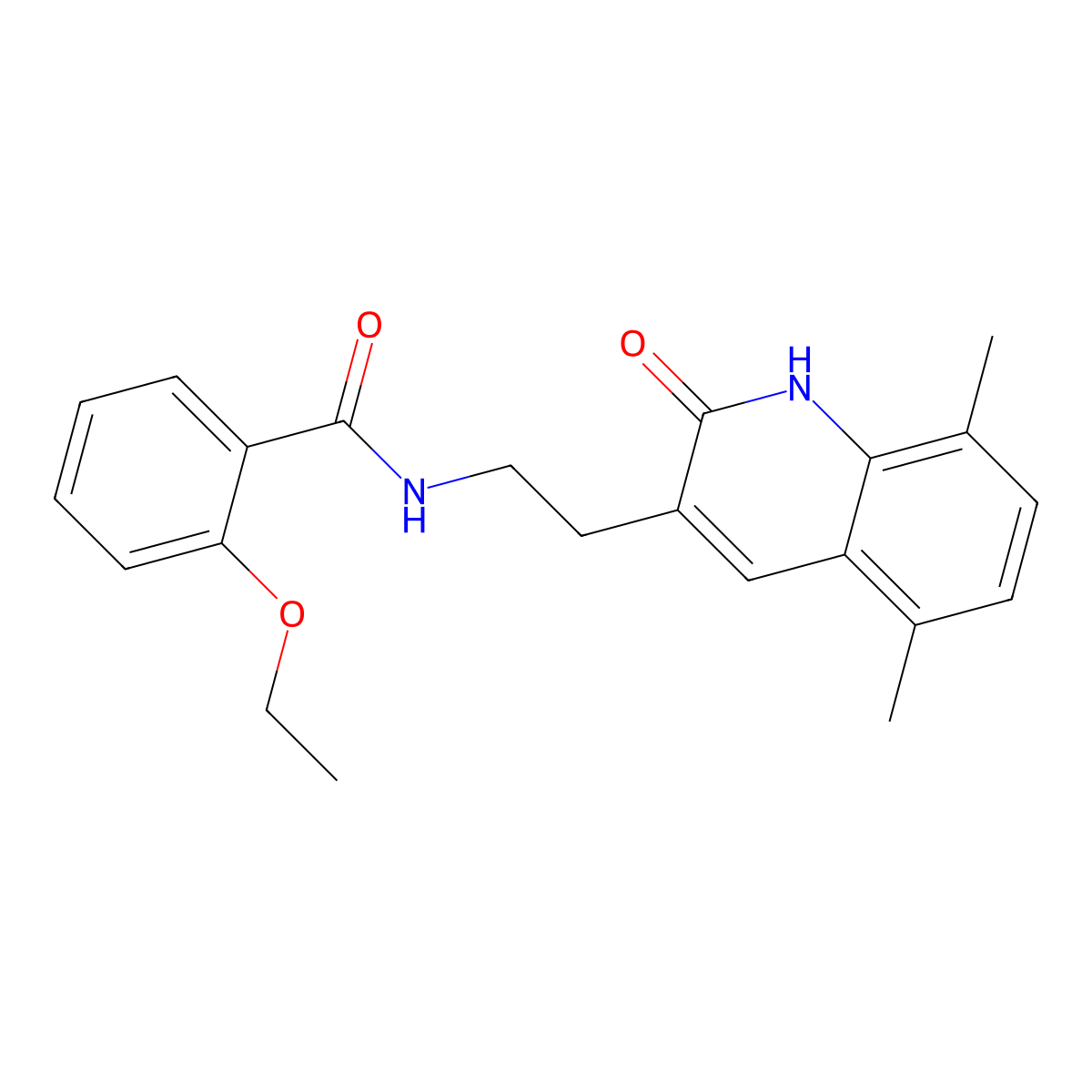 N-(2-(5,8-dimethyl-2-oxo-1,2-dihydroquinolin-3-yl)ethyl)-2-ethoxybenzamide molecular structure, CAS 851406-50-3