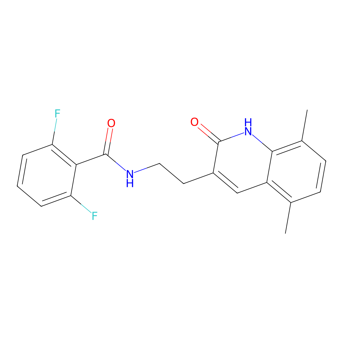 N-[2-(5,8-dimethyl-2-oxo-1H-quinolin-3-yl)ethyl]-2,6-difluorobenzamide molecular structure, CAS 851406-61-6