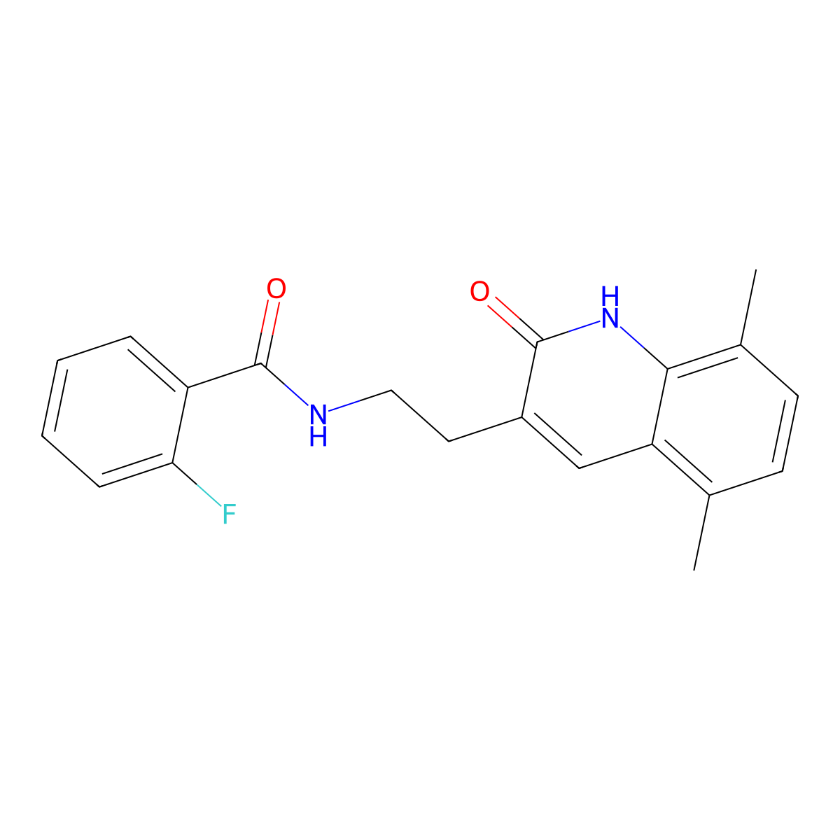 N-[2-(5,8-dimethyl-2-oxo-1H-quinolin-3-yl)ethyl]-2-fluorobenzamide molecular structure, CAS 851406-64-9