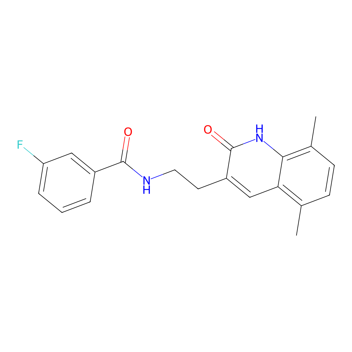 N-[2-(5,8-dimethyl-2-oxo-1H-quinolin-3-yl)ethyl]-3-fluorobenzamide molecular structure, CAS 851406-66-1