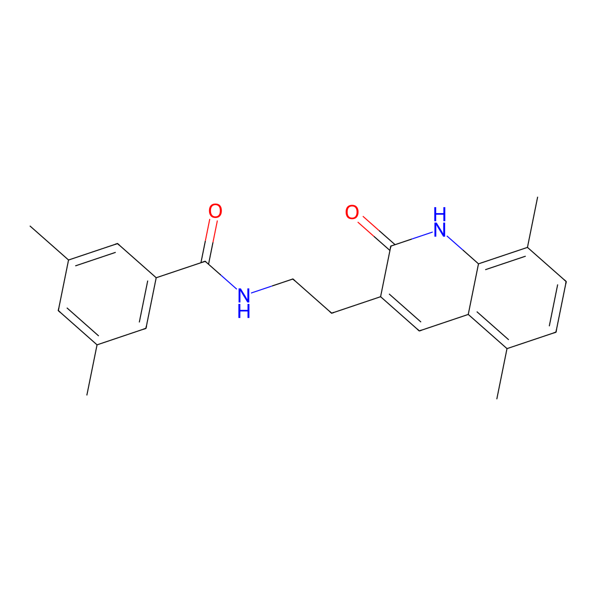 N-(2-(5,8-dimethyl-2-oxo-1,2-dihydroquinolin-3-yl)ethyl)-3,5-dimethylbenzamide molecular structure, CAS 851406-68-3
