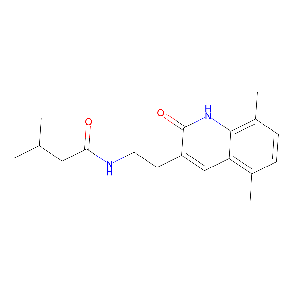 N-[2-(5,8-dimethyl-2-oxo-1H-quinolin-3-yl)ethyl]-3-methylbutanamide molecular structure, CAS 851406-71-8