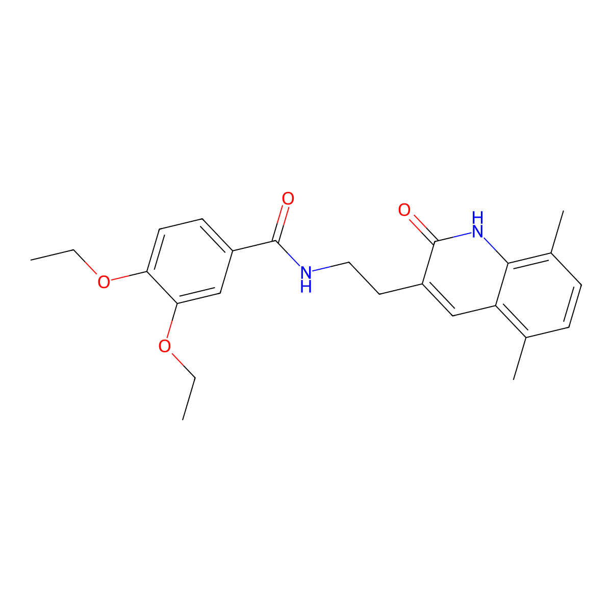 N-(2-(5,8-dimethyl-2-oxo-1,2-dihydroquinolin-3-yl)ethyl)-3,4-diethoxybenzamide molecular structure, CAS 851406-75-2
