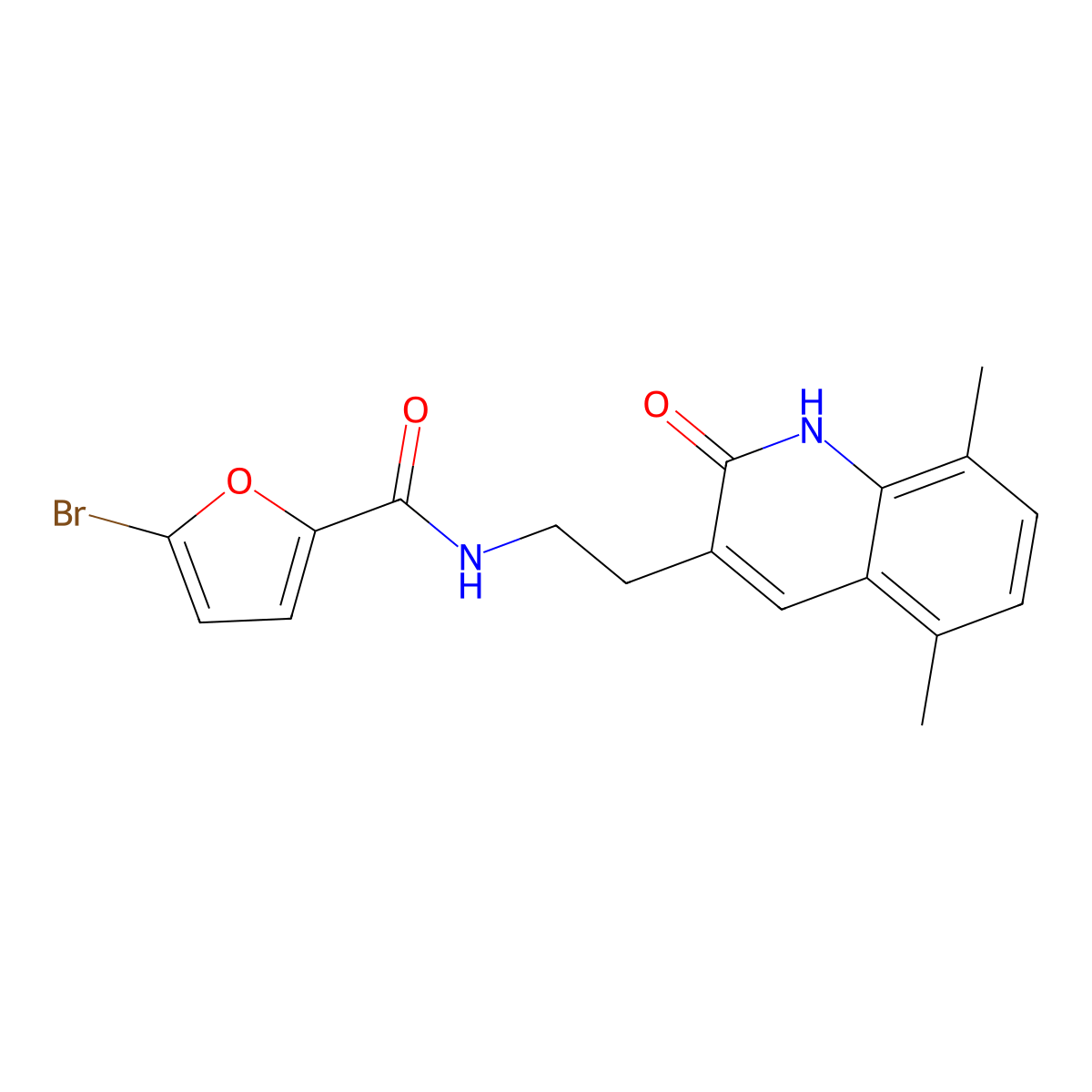 5-bromo-N-[2-(5,8-dimethyl-2-oxo-1H-quinolin-3-yl)ethyl]furan-2-carboxamide molecular structure, CAS 851406-78-5