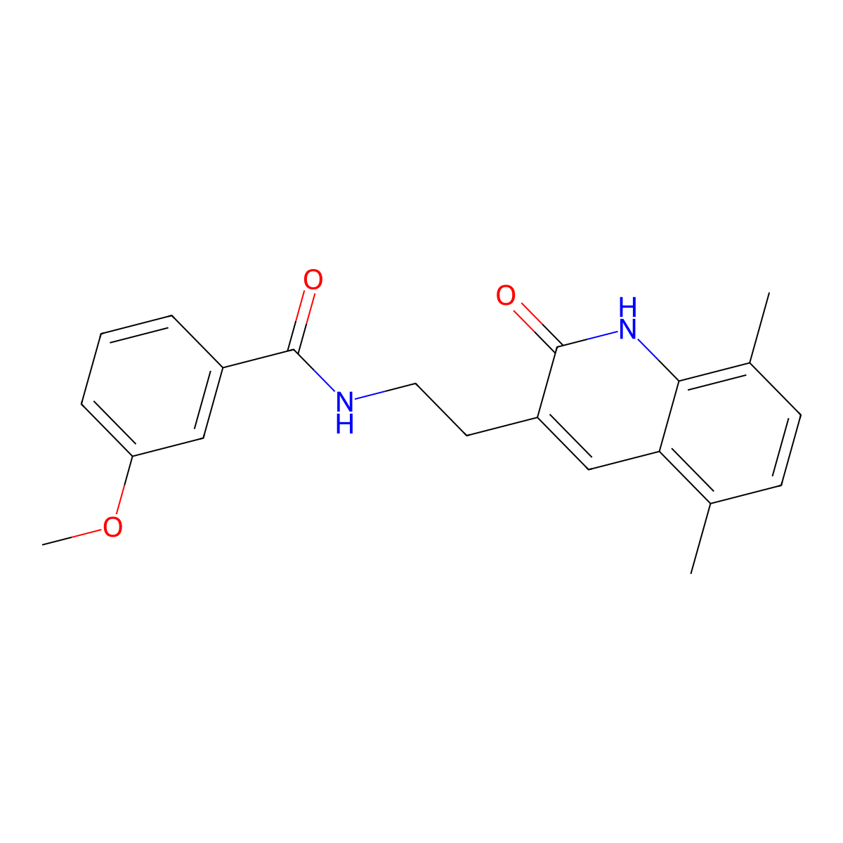 N-(2-(5,8-dimethyl-2-oxo-1,2-dihydroquinolin-3-yl)ethyl)-3-methoxybenzamide molecular structure, CAS 851406-80-9