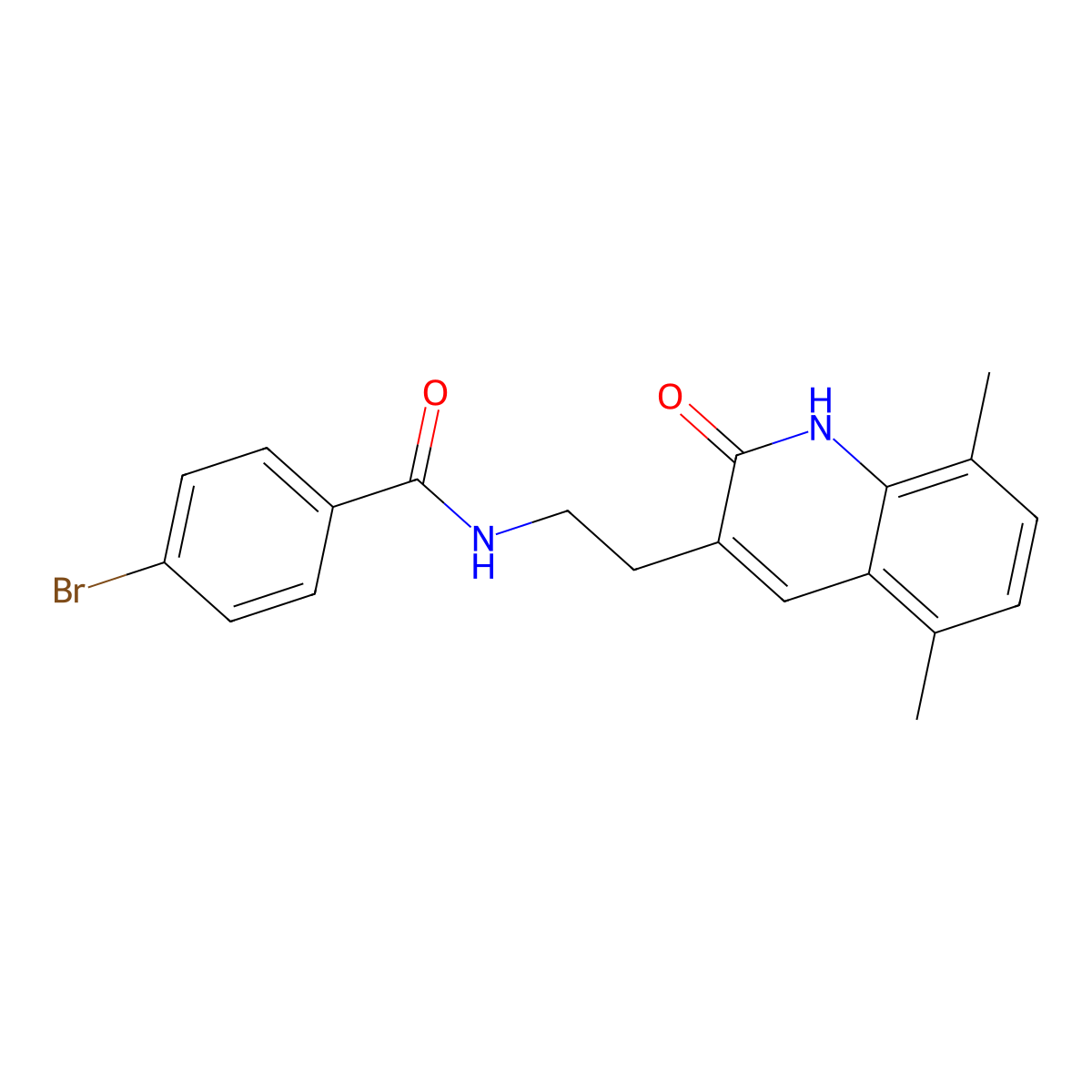 4-bromo-N-[2-(5,8-dimethyl-2-oxo-1H-quinolin-3-yl)ethyl]benzamide molecular structure, CAS 851406-81-0