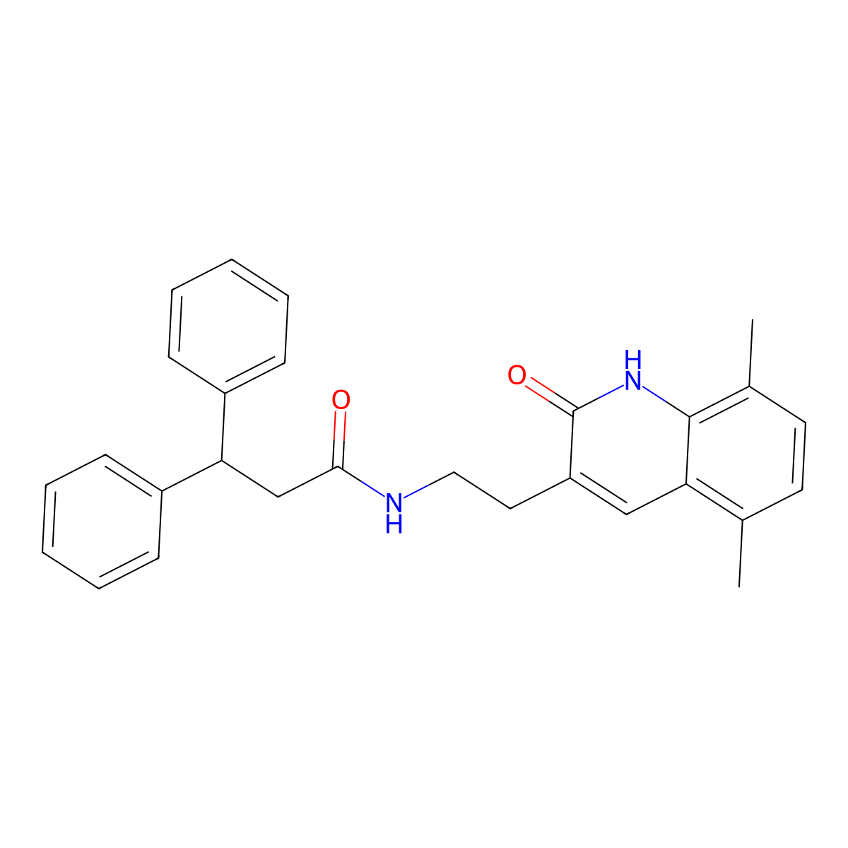 N-[2-(5,8-dimethyl-2-oxo-1H-quinolin-3-yl)ethyl]-3,3-diphenylpropanamide molecular structure, CAS 851406-82-1