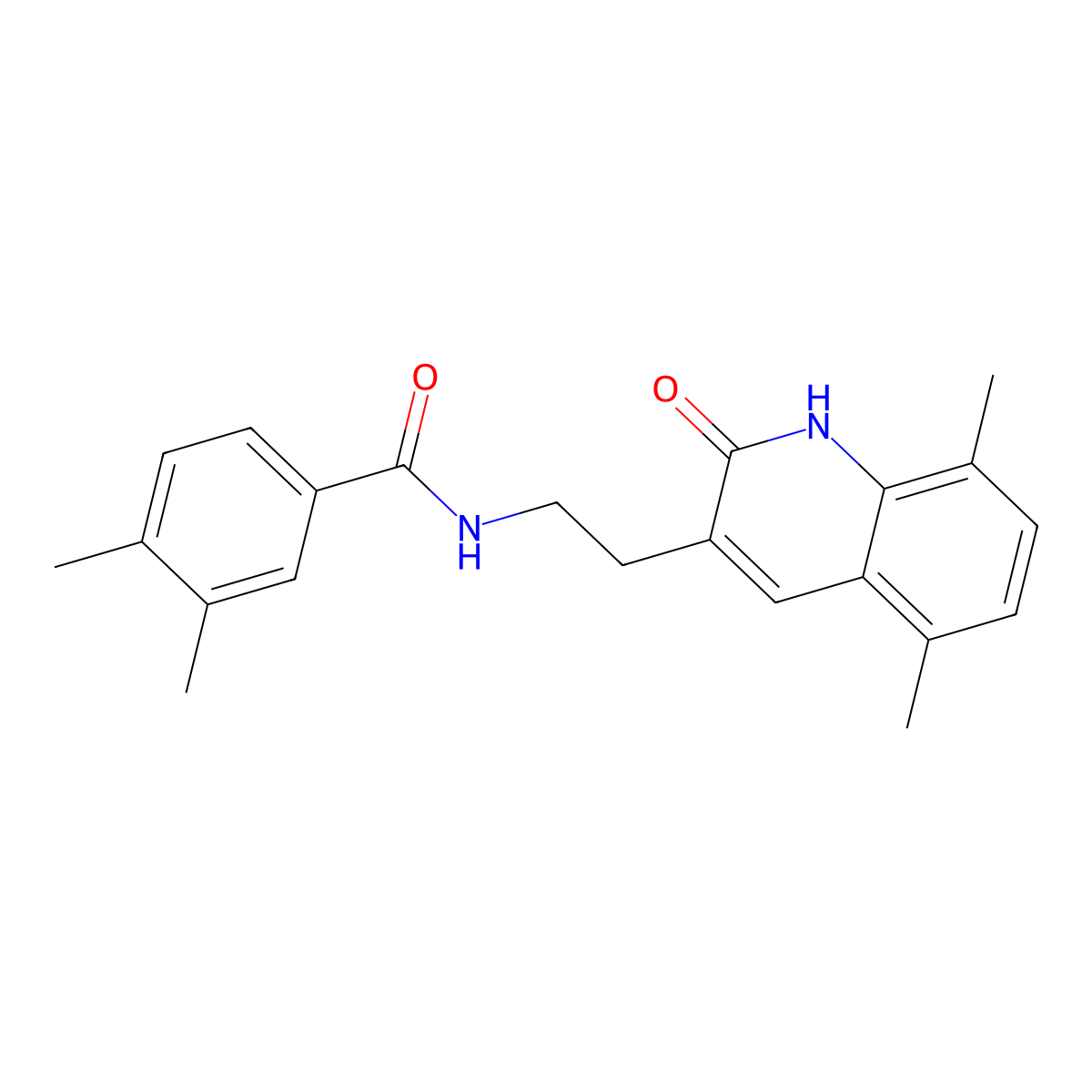 N-(2-(5,8-dimethyl-2-oxo-1,2-dihydroquinolin-3-yl)ethyl)-3,4-dimethylbenzamide molecular structure, CAS 851406-83-2