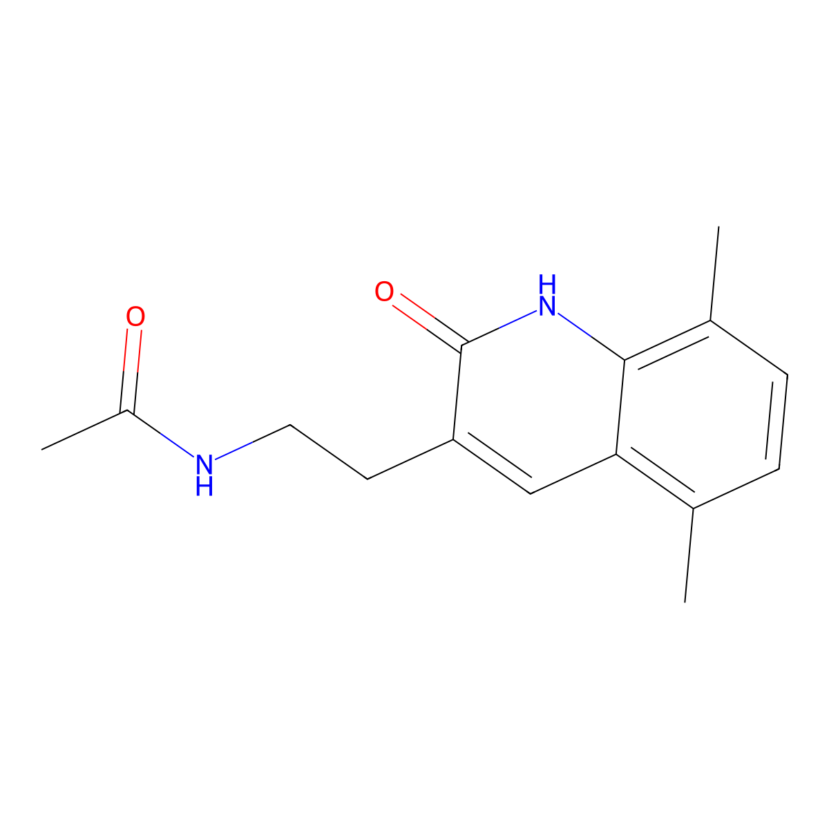 N-(2-(5,8-dimethyl-2-oxo-1,2-dihydroquinolin-3-yl)ethyl)acetamide molecular structure, CAS 851406-86-5