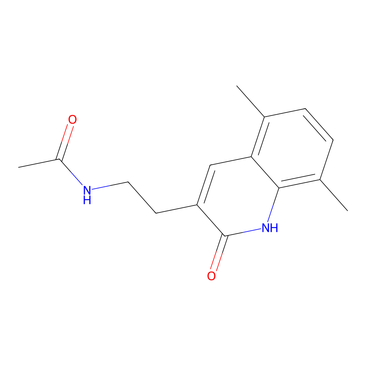 N-(2-(5,8-dimethyl-2-oxo-1,2-dihydroquinolin-3-yl)ethyl)acetamide molecular structure, CAS 851406-86-5