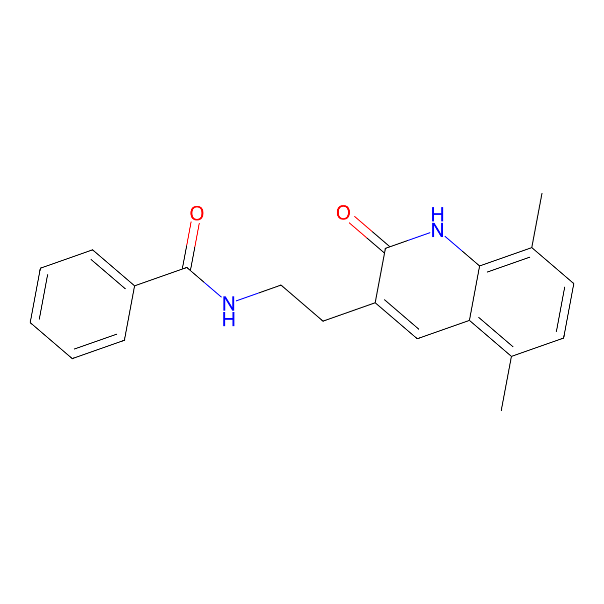 N-(2-(5,8-dimethyl-2-oxo-1,2-dihydroquinolin-3-yl)ethyl)benzamide molecular structure, CAS 851406-87-6