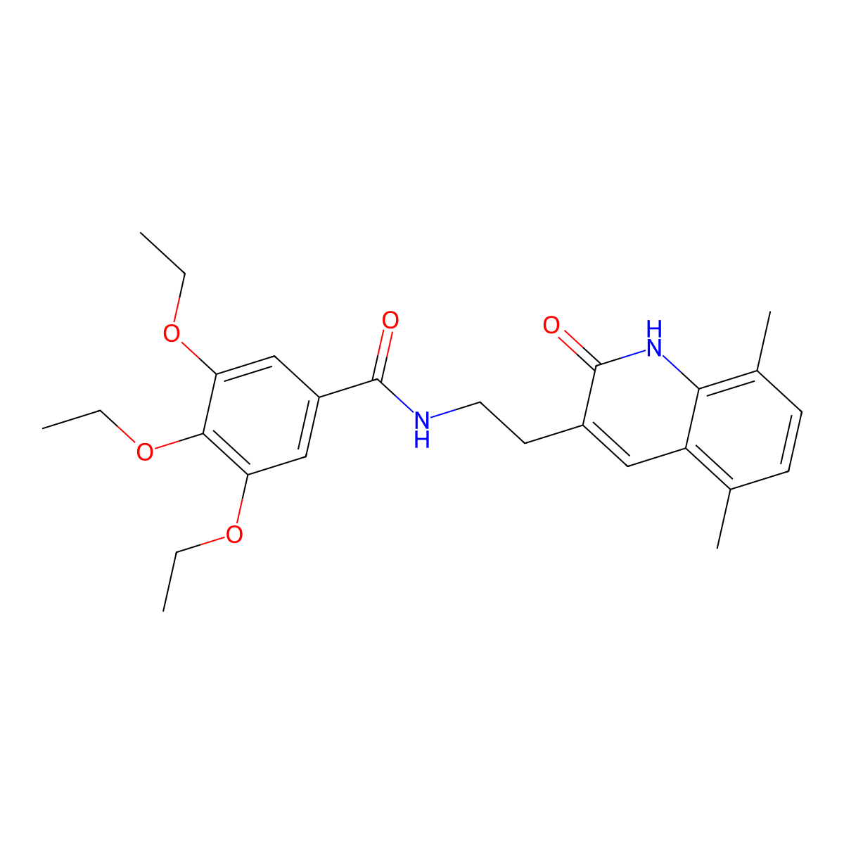 N-[2-(5,8-dimethyl-2-oxo-1H-quinolin-3-yl)ethyl]-3,4,5-triethoxybenzamide molecular structure, CAS 851406-88-7