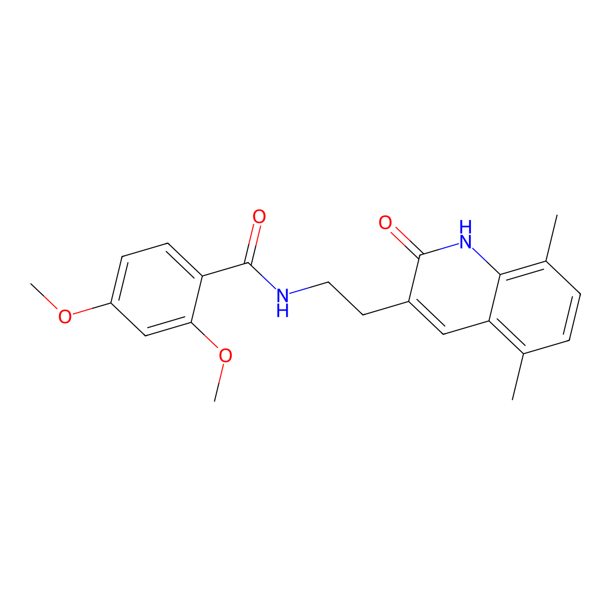 N-[2-(5,8-dimethyl-2-oxo-1H-quinolin-3-yl)ethyl]-2,4-dimethoxybenzamide molecular structure, CAS 851407-00-6