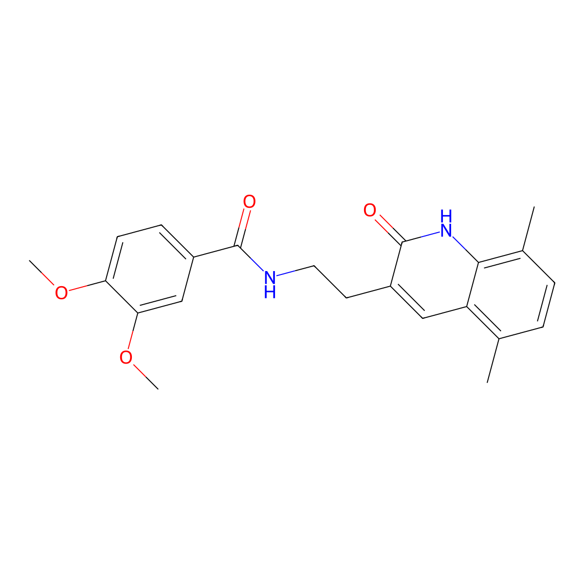 N-(2-(5,8-dimethyl-2-oxo-1,2-dihydroquinolin-3-yl)ethyl)-3,4-dimethoxybenzamide molecular structure, CAS 851407-02-8