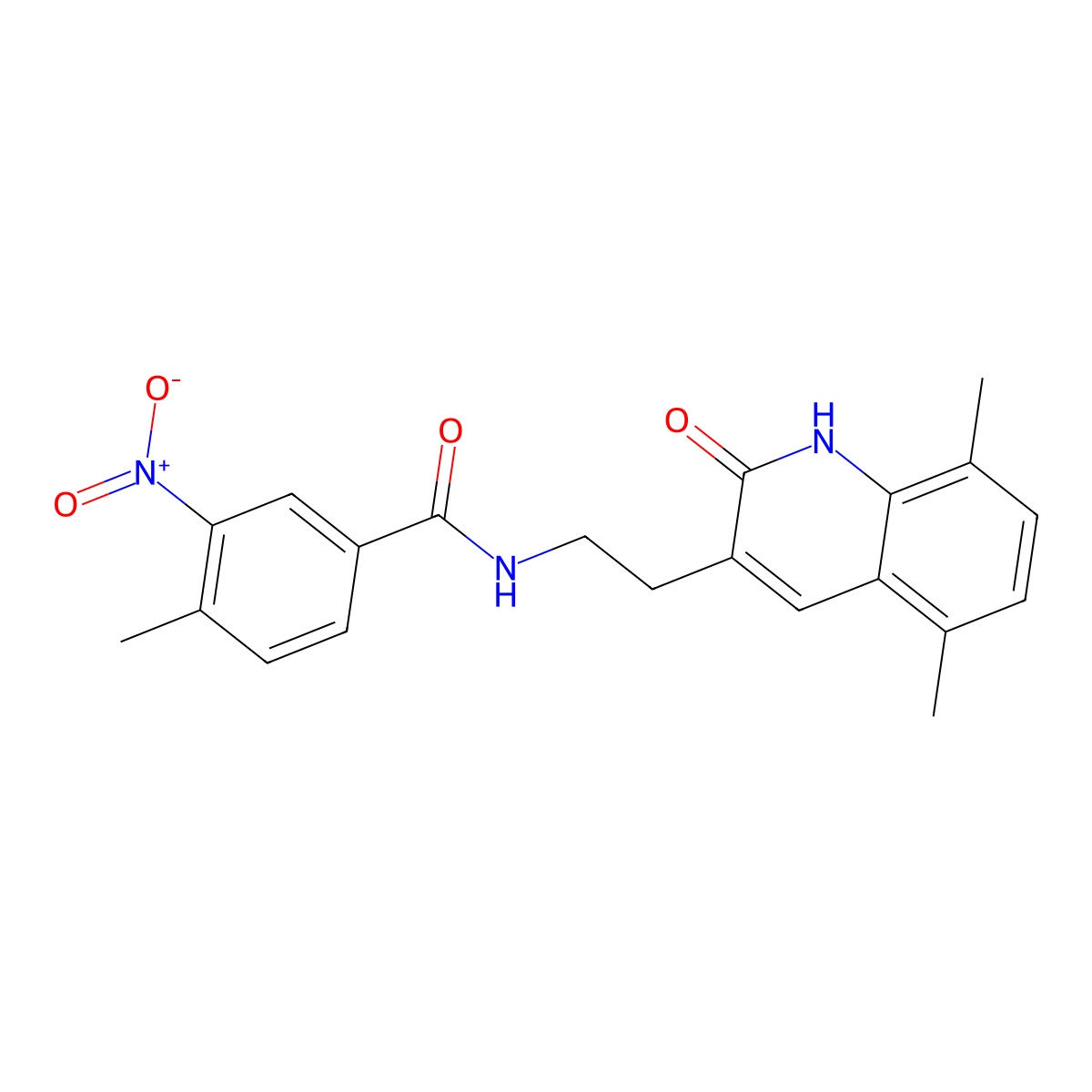 N-[2-(5,8-dimethyl-2-oxo-1H-quinolin-3-yl)ethyl]-4-methyl-3-nitrobenzamide molecular structure, CAS 851407-08-4