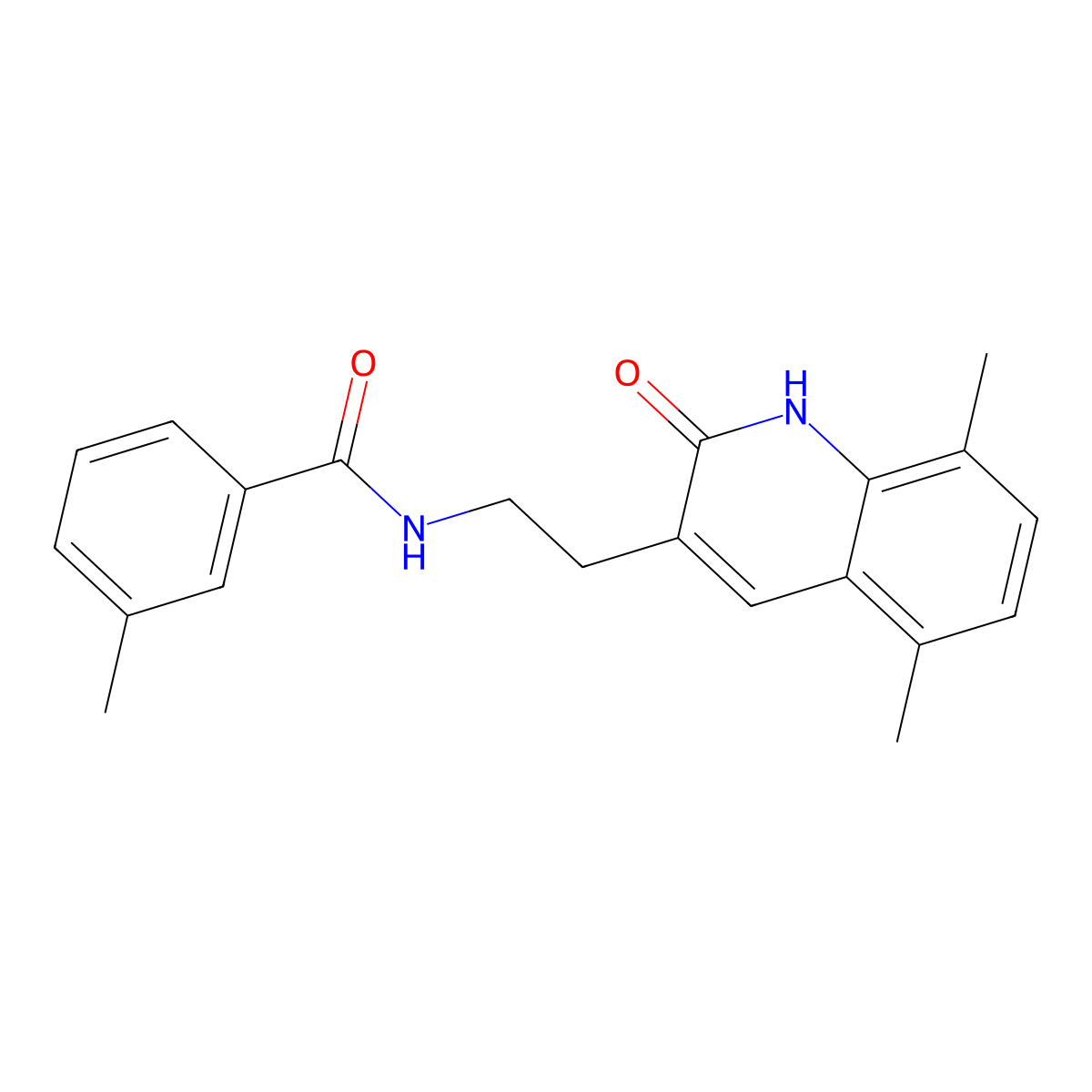 N-[2-(5,8-dimethyl-2-oxo-1H-quinolin-3-yl)ethyl]-3-methylbenzamide molecular structure, CAS 851407-12-0