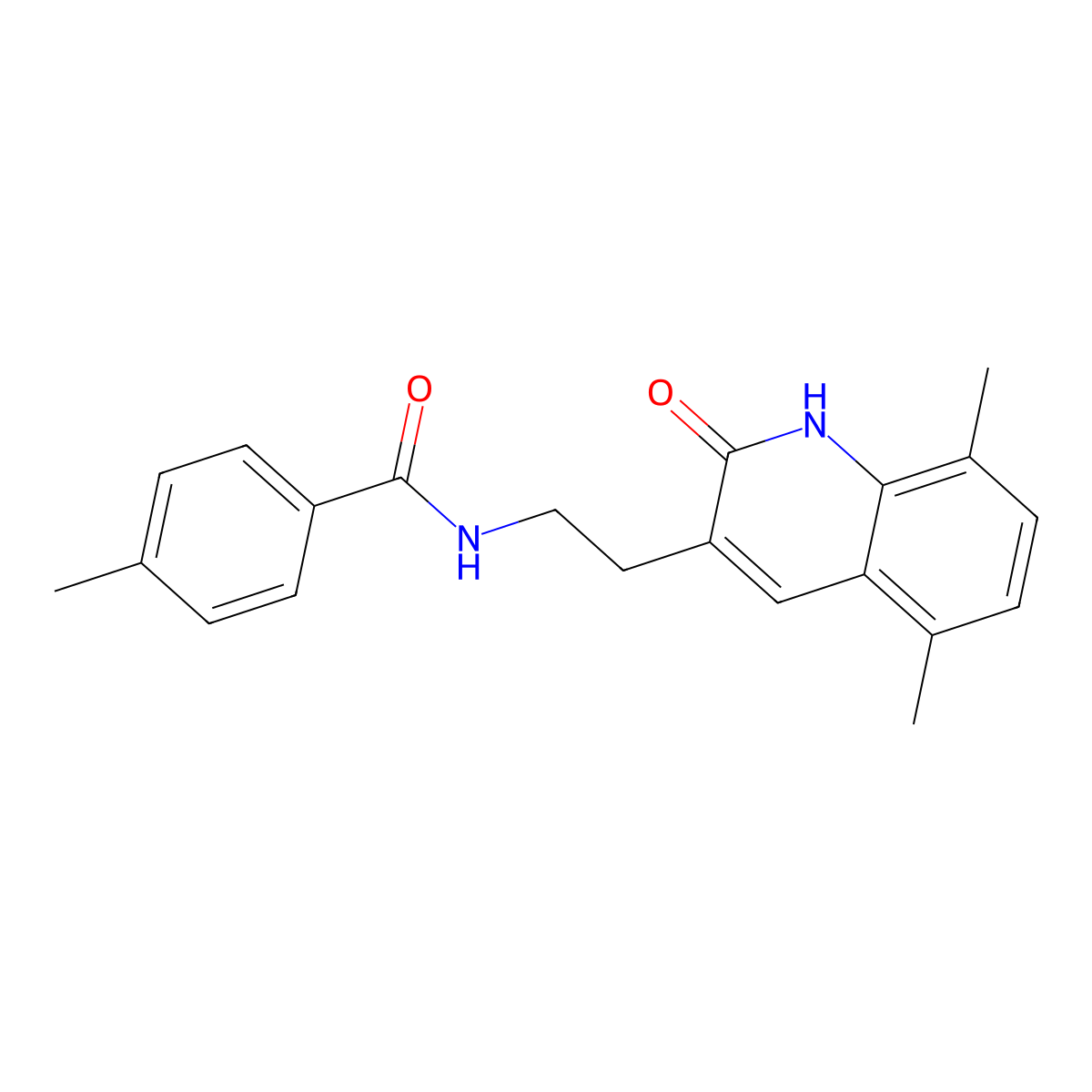 N-[2-(5,8-dimethyl-2-oxo-1H-quinolin-3-yl)ethyl]-4-methylbenzamide molecular structure, CAS 851407-14-2