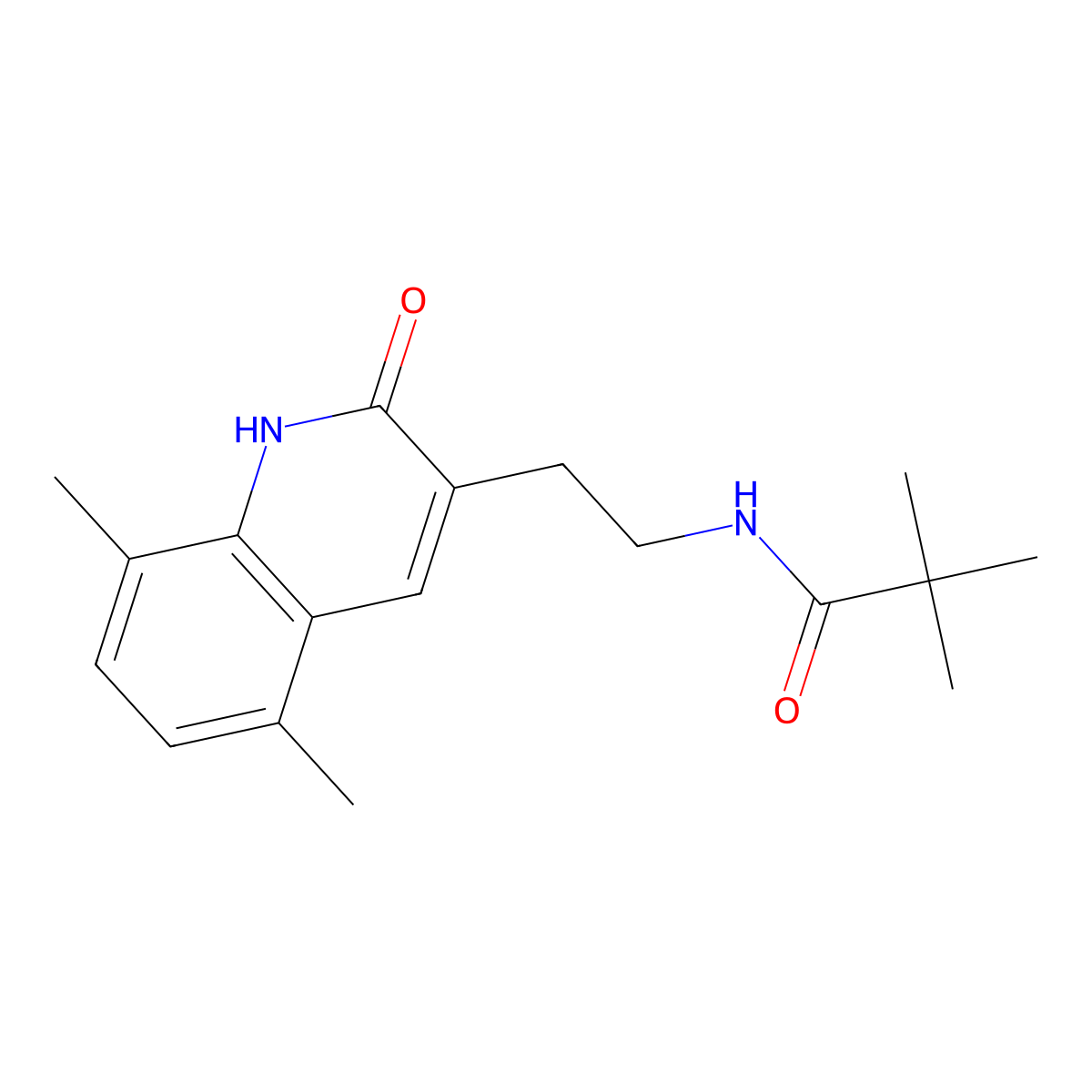 N-[2-(5,8-dimethyl-2-oxo-1H-quinolin-3-yl)ethyl]-2,2-dimethylpropanamide molecular structure, CAS 851407-15-3