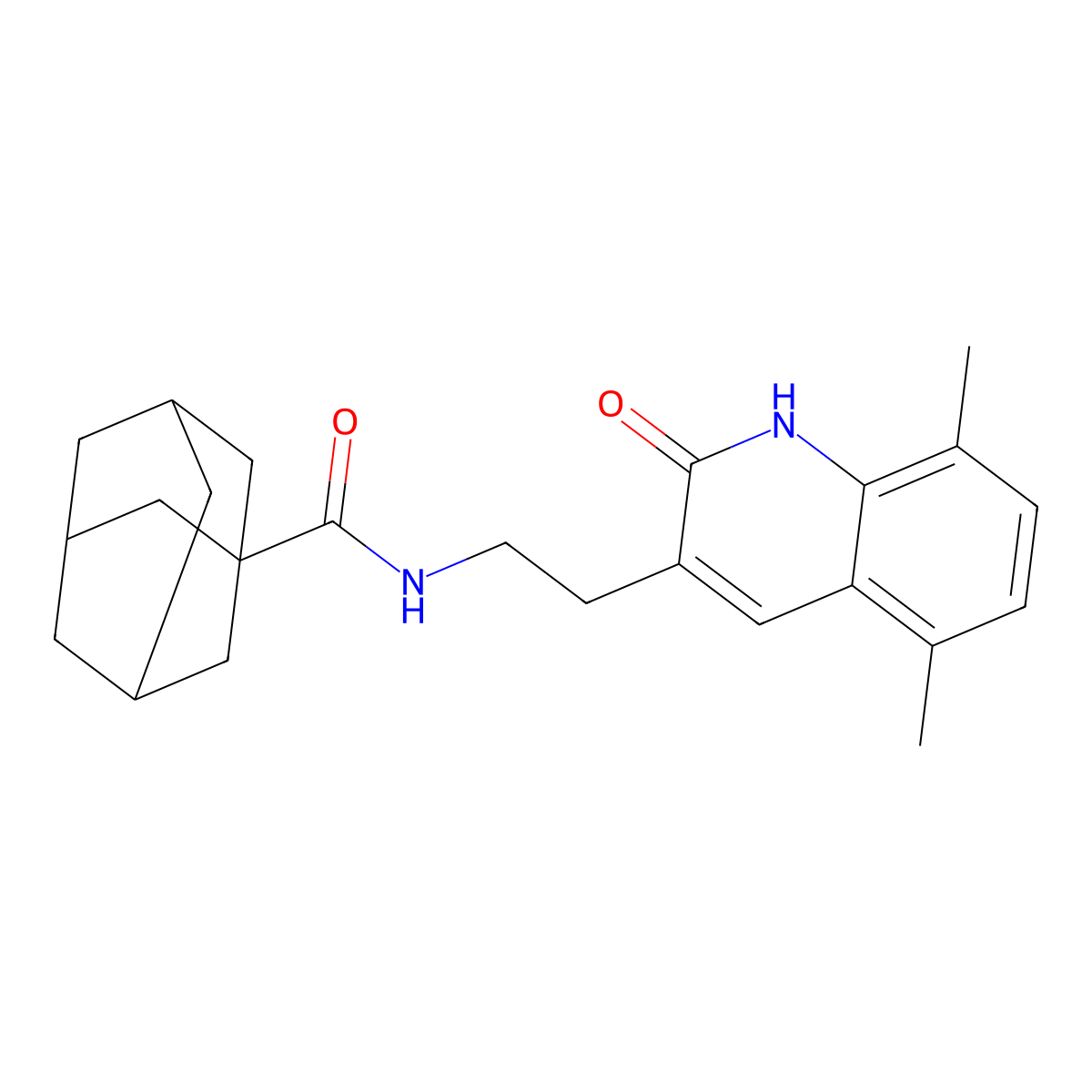 N-[2-(5,8-dimethyl-2-oxo-1H-quinolin-3-yl)ethyl]adamantane-1-carboxamide molecular structure, CAS 851407-17-5