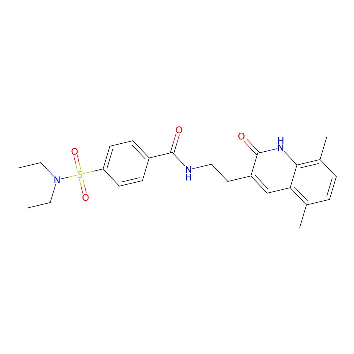 4-(diethylsulfamoyl)-N-[2-(5,8-dimethyl-2-oxo-1H-quinolin-3-yl)ethyl]benzamide molecular structure, CAS 851407-24-4