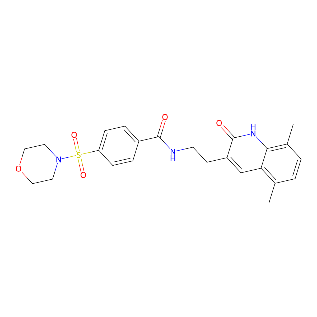 N-[2-(5,8-dimethyl-2-oxo-1H-quinolin-3-yl)ethyl]-4-morpholin-4-ylsulfonylbenzamide molecular structure, CAS 851407-26-6