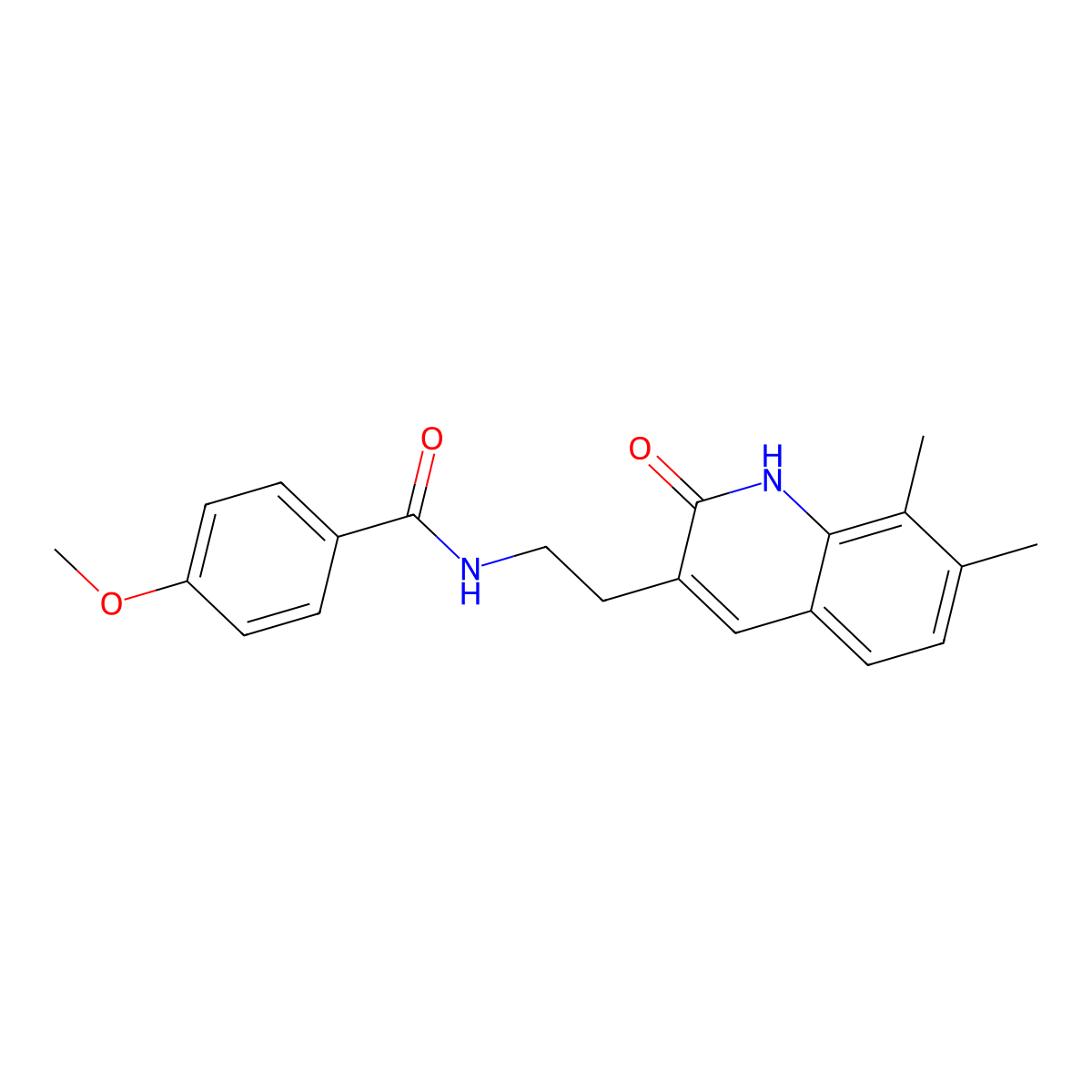 N-[2-(7,8-dimethyl-2-oxo-1H-quinolin-3-yl)ethyl]-4-methoxybenzamide molecular structure, CAS 851407-39-1