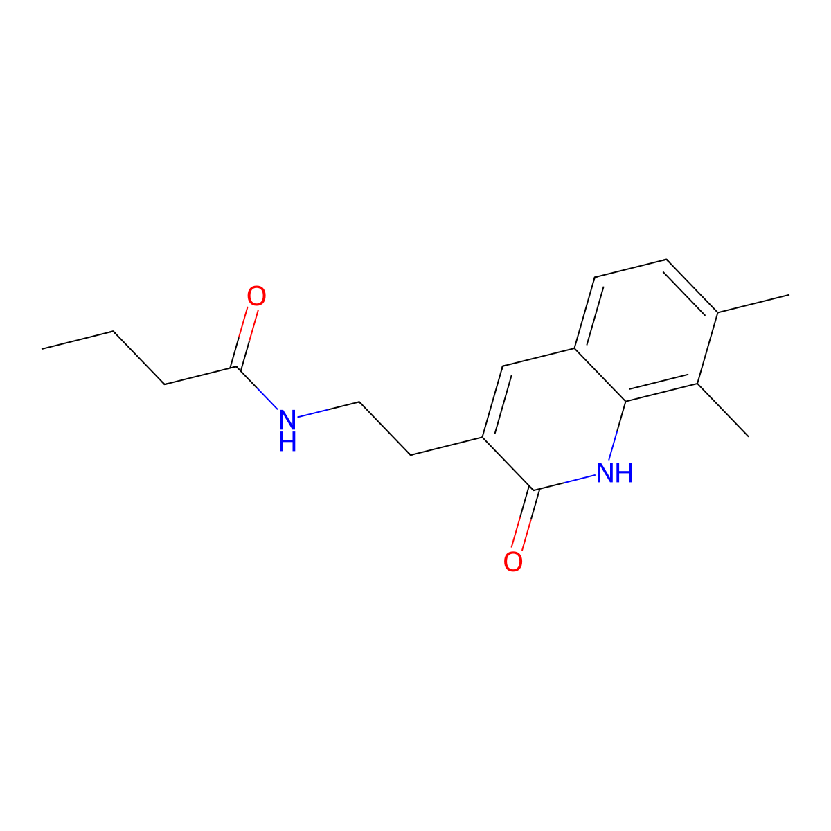 N-[2-(7,8-dimethyl-2-oxo-1H-quinolin-3-yl)ethyl]butanamide molecular structure, CAS 851407-42-6