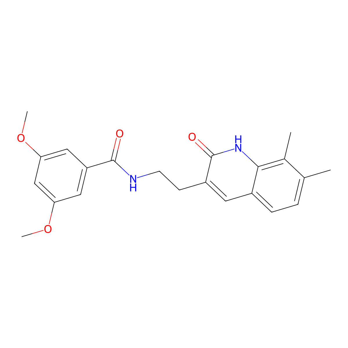 N-[2-(7,8-dimethyl-2-oxo-1H-quinolin-3-yl)ethyl]-3,5-dimethoxybenzamide molecular structure, CAS 851407-44-8