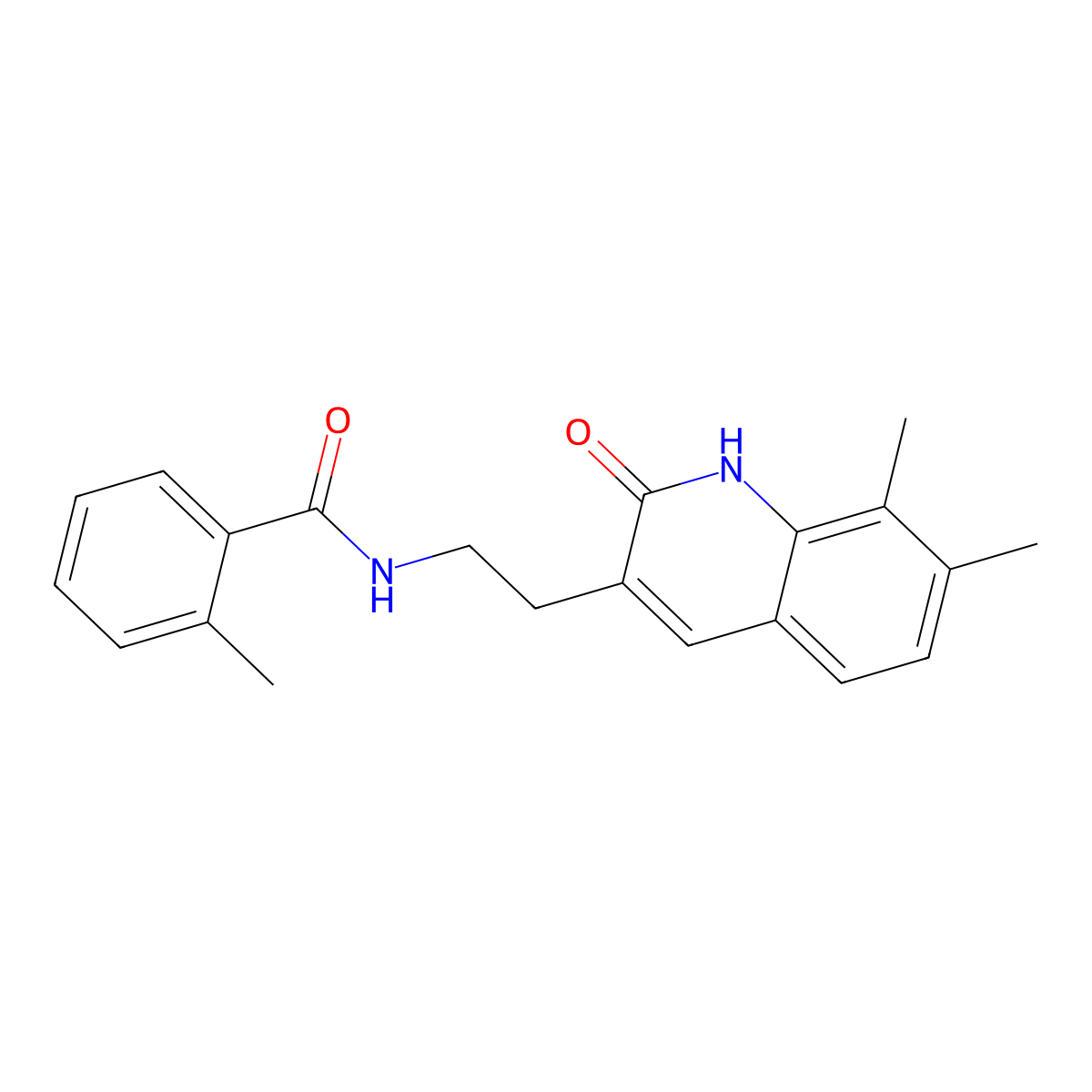 N-(2-(7,8-dimethyl-2-oxo-1,2-dihydroquinolin-3-yl)ethyl)-2-methylbenzamide molecular structure, CAS 851407-46-0