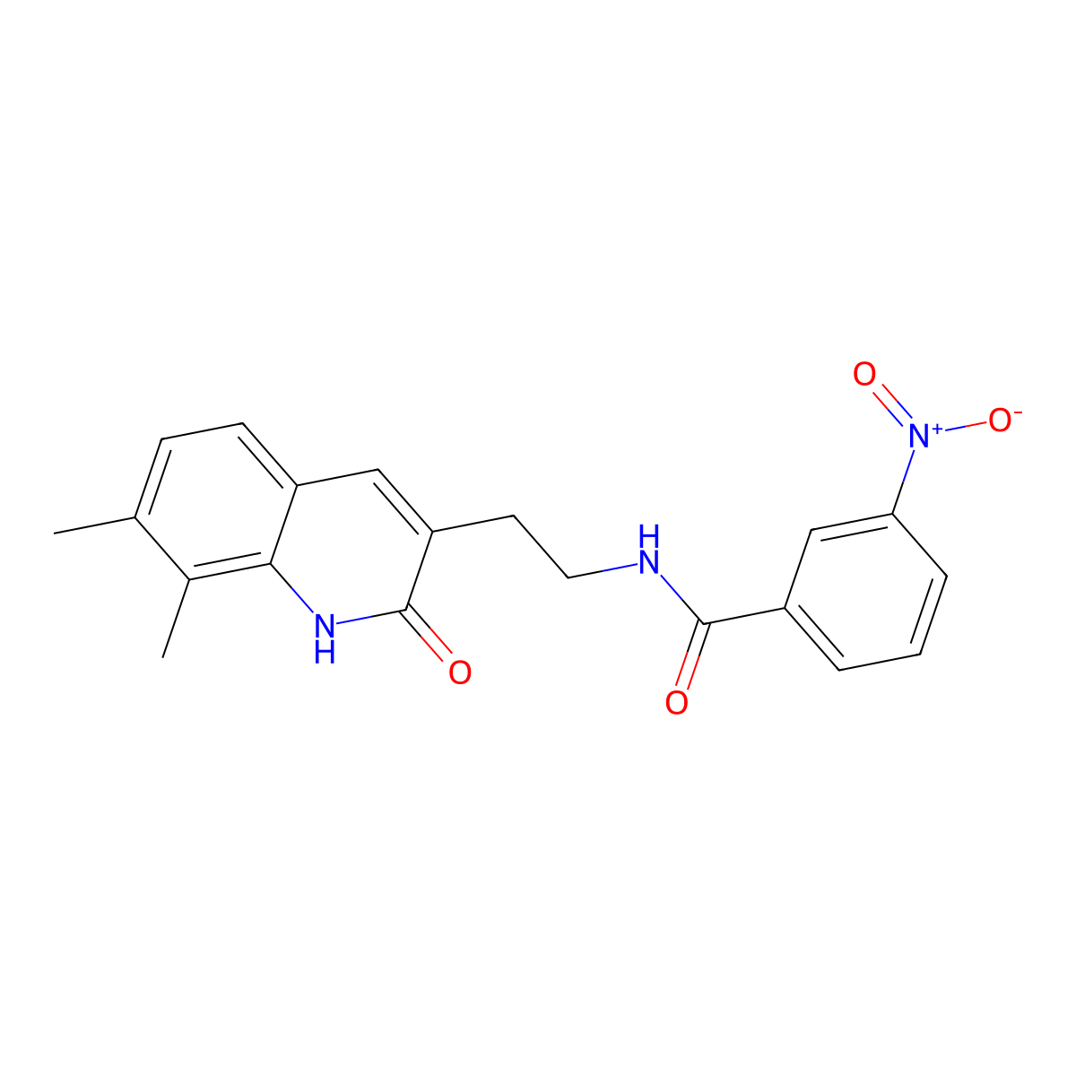 N-[2-(7,8-dimethyl-2-oxo-1H-quinolin-3-yl)ethyl]-3-nitrobenzamide molecular structure, CAS 851407-49-3
