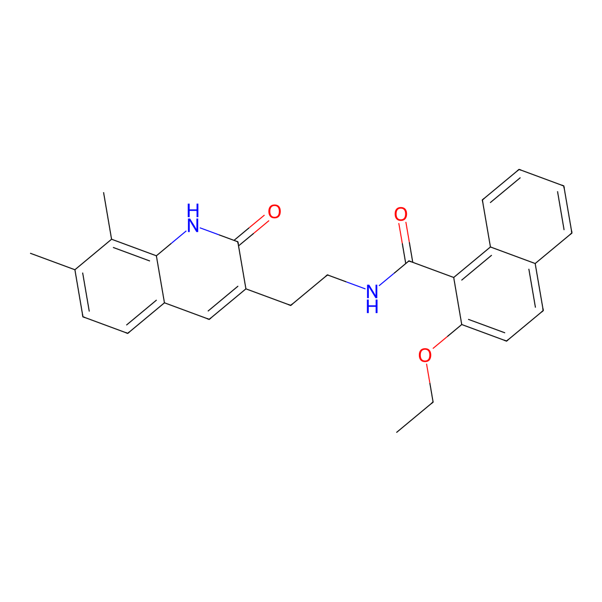 N-(2-(7,8-dimethyl-2-oxo-1,2-dihydroquinolin-3-yl)ethyl)-2-ethoxy-1-naphthamide molecular structure, CAS 851407-58-4