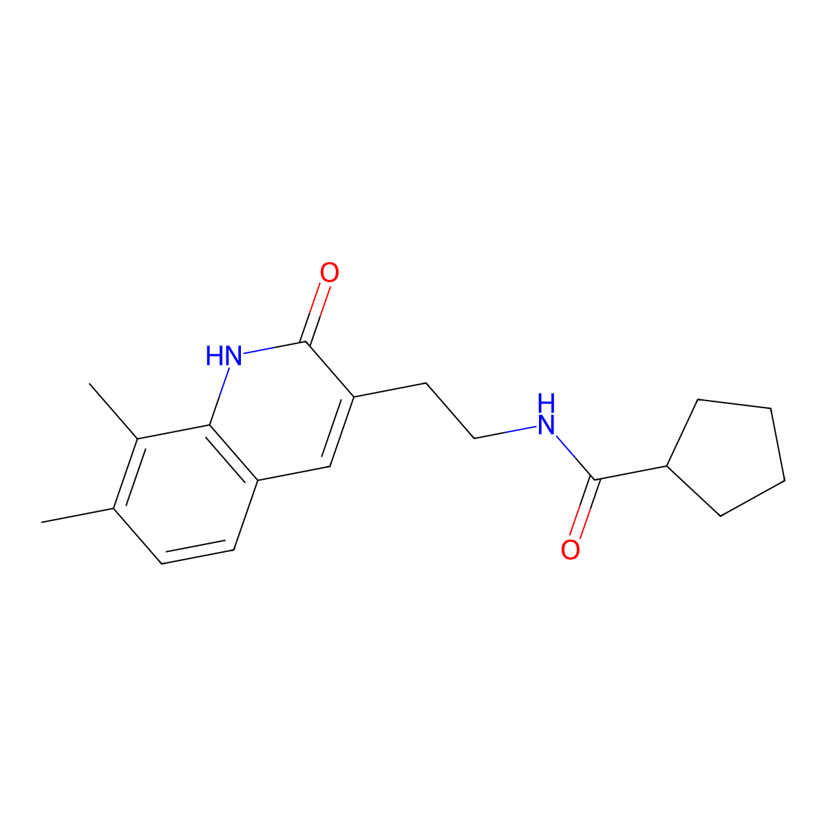 N-[2-(7,8-dimethyl-2-oxo-1H-quinolin-3-yl)ethyl]cyclopentanecarboxamide molecular structure, CAS 851407-61-9