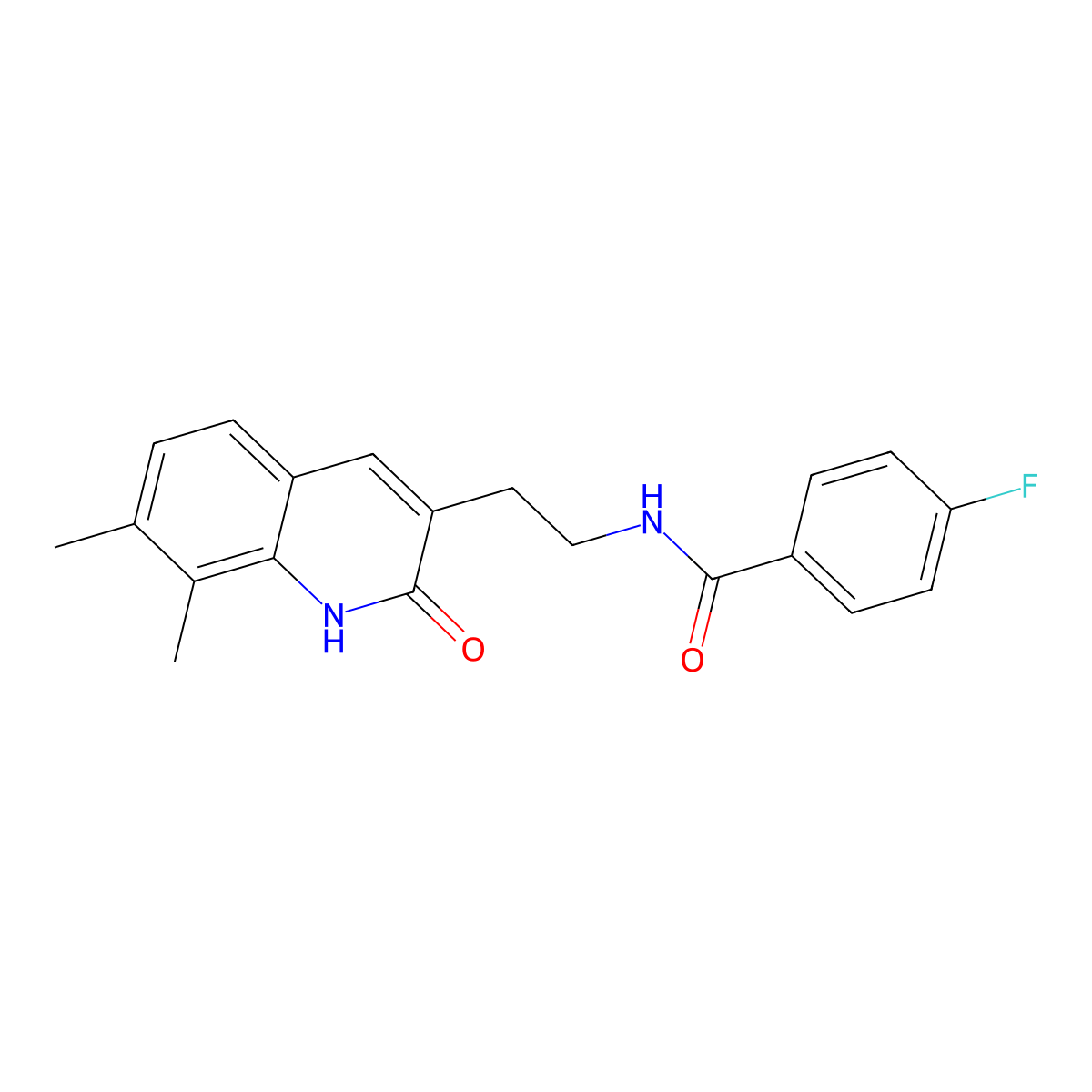 N-[2-(7,8-dimethyl-2-oxo-1H-quinolin-3-yl)ethyl]-4-fluorobenzamide molecular structure, CAS 851407-69-7