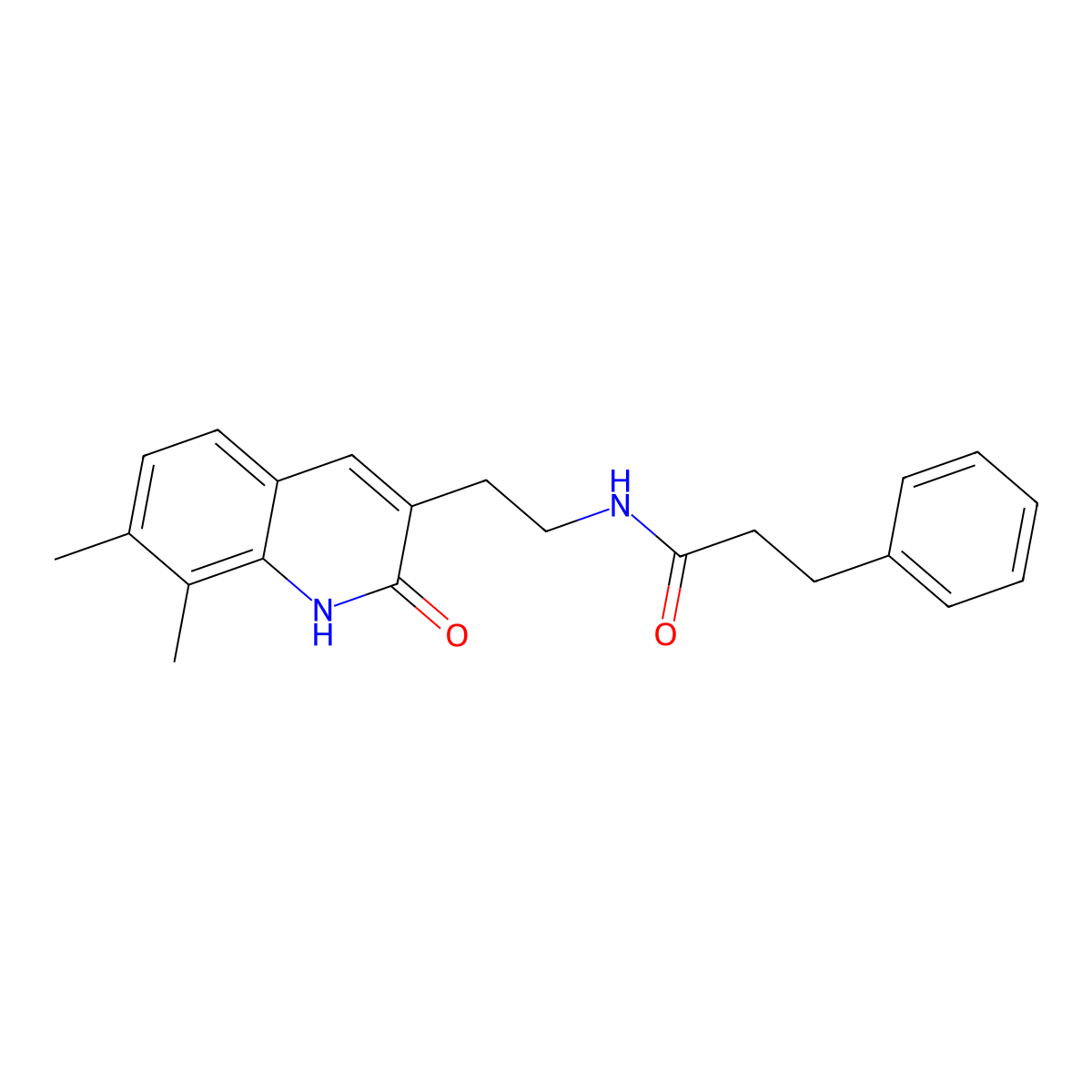 N-(2-(7,8-dimethyl-2-oxo-1,2-dihydroquinolin-3-yl)ethyl)-3-phenylpropanamide molecular structure, CAS 851407-72-2