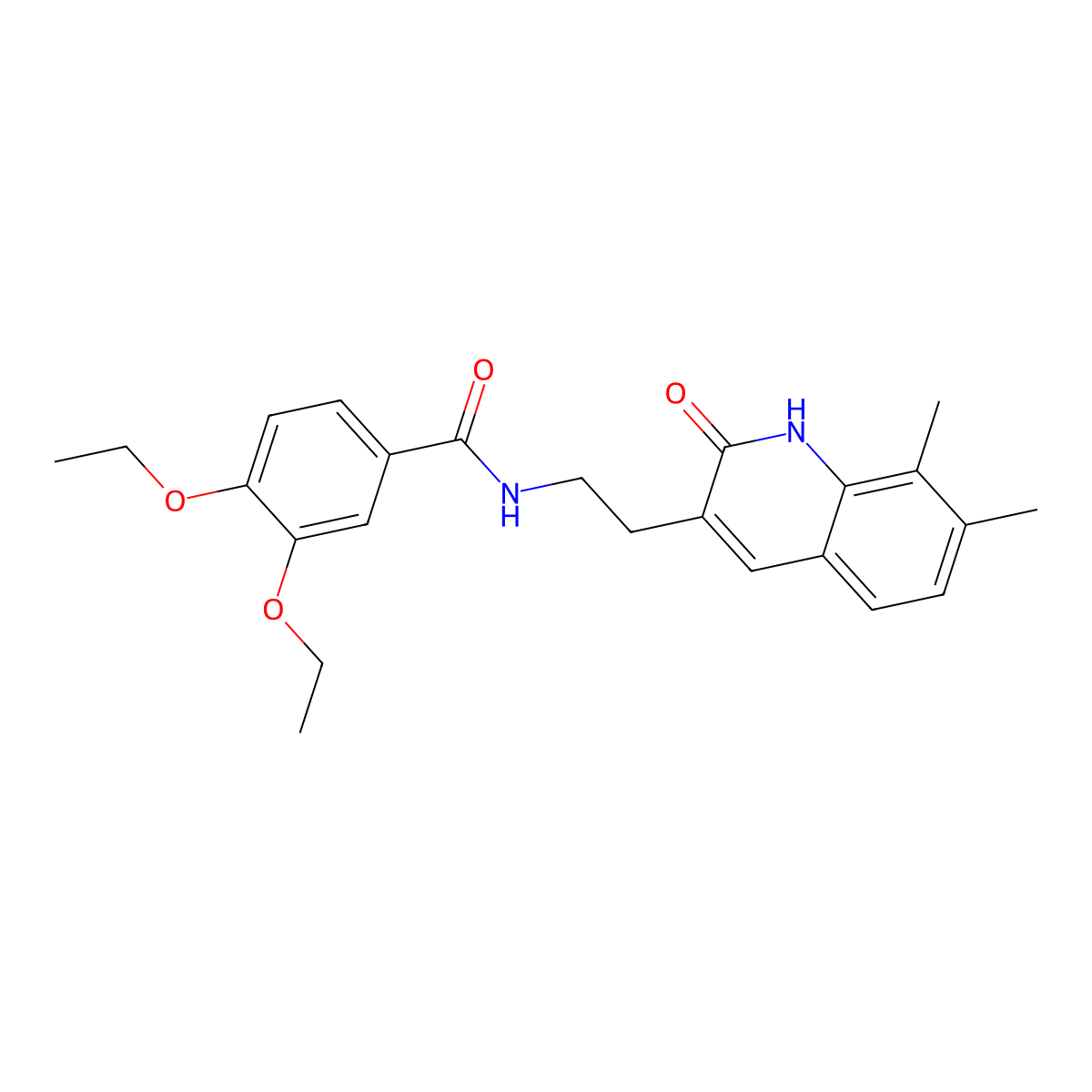 N-(2-(7,8-dimethyl-2-oxo-1,2-dihydroquinolin-3-yl)ethyl)-3,4-diethoxybenzamide molecular structure, CAS 851407-77-7