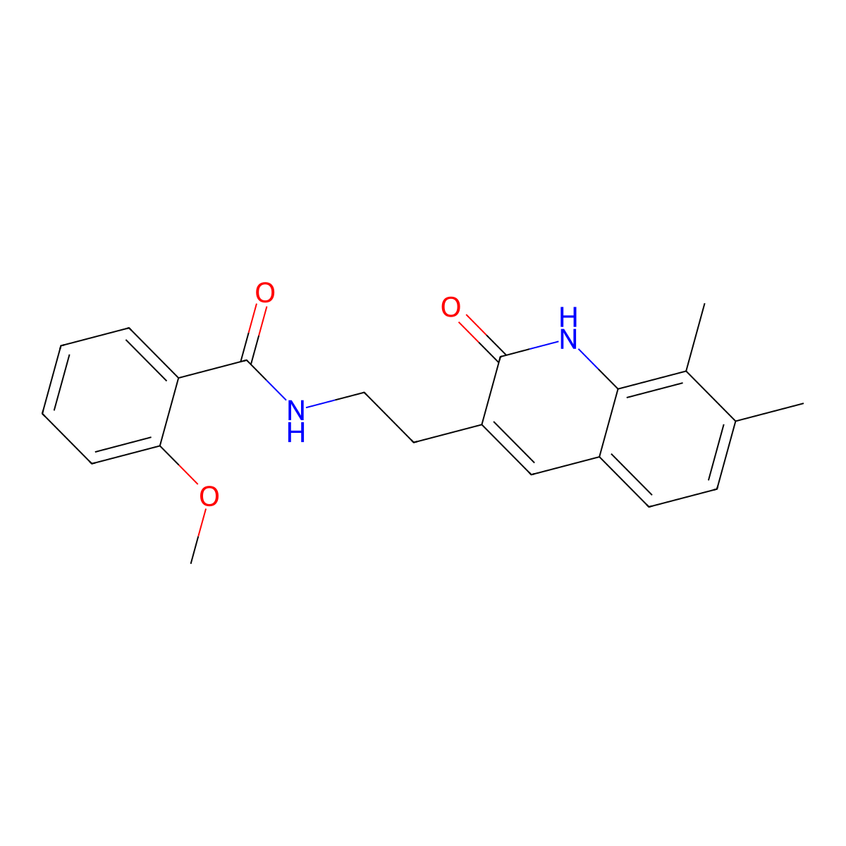 N-[2-(7,8-dimethyl-2-oxo-1,2-dihydroquinolin-3-yl)ethyl]-2-methoxybenzamide molecular structure, CAS 851407-79-9