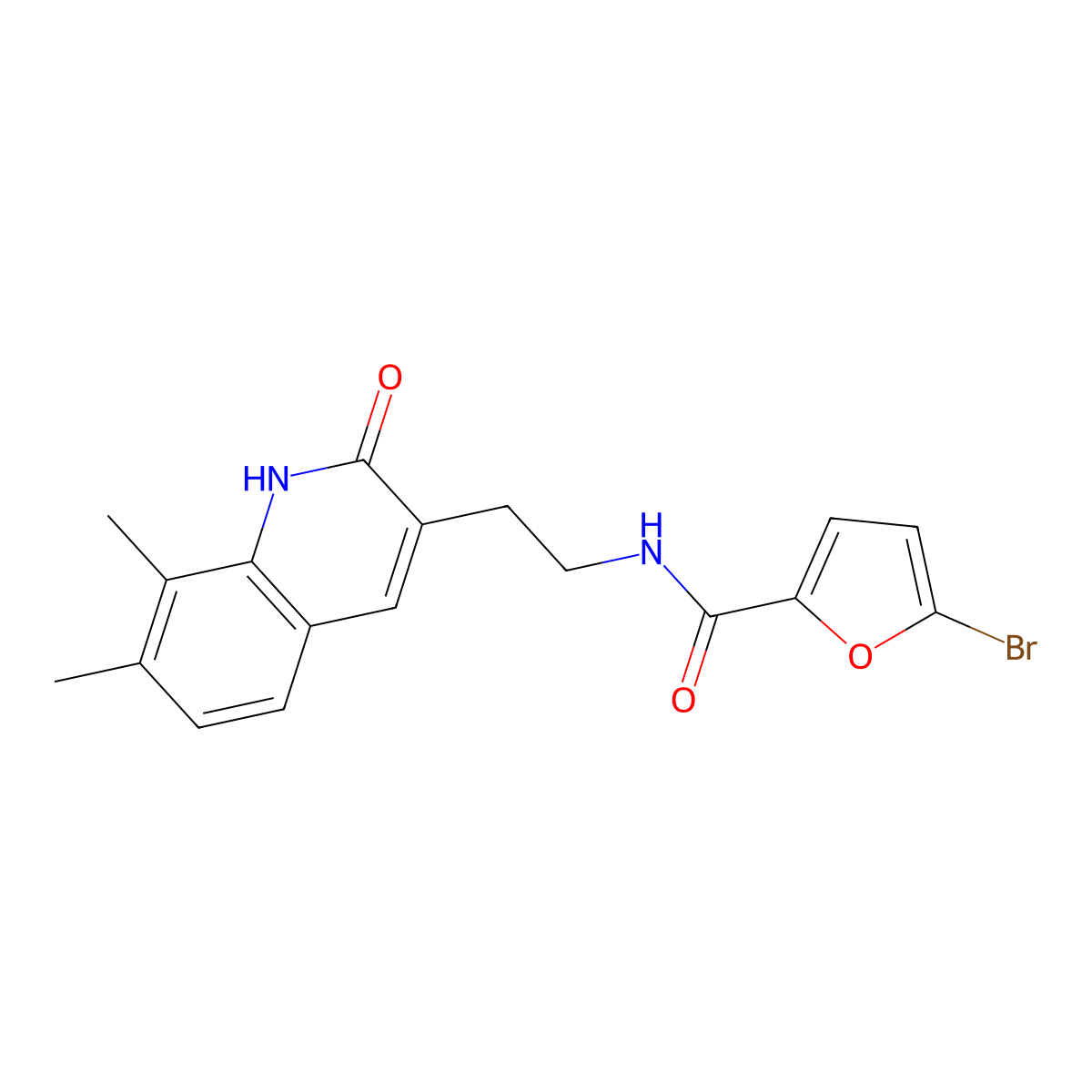5-bromo-N-[2-(7,8-dimethyl-2-oxo-1H-quinolin-3-yl)ethyl]furan-2-carboxamide molecular structure, CAS 851407-80-2
