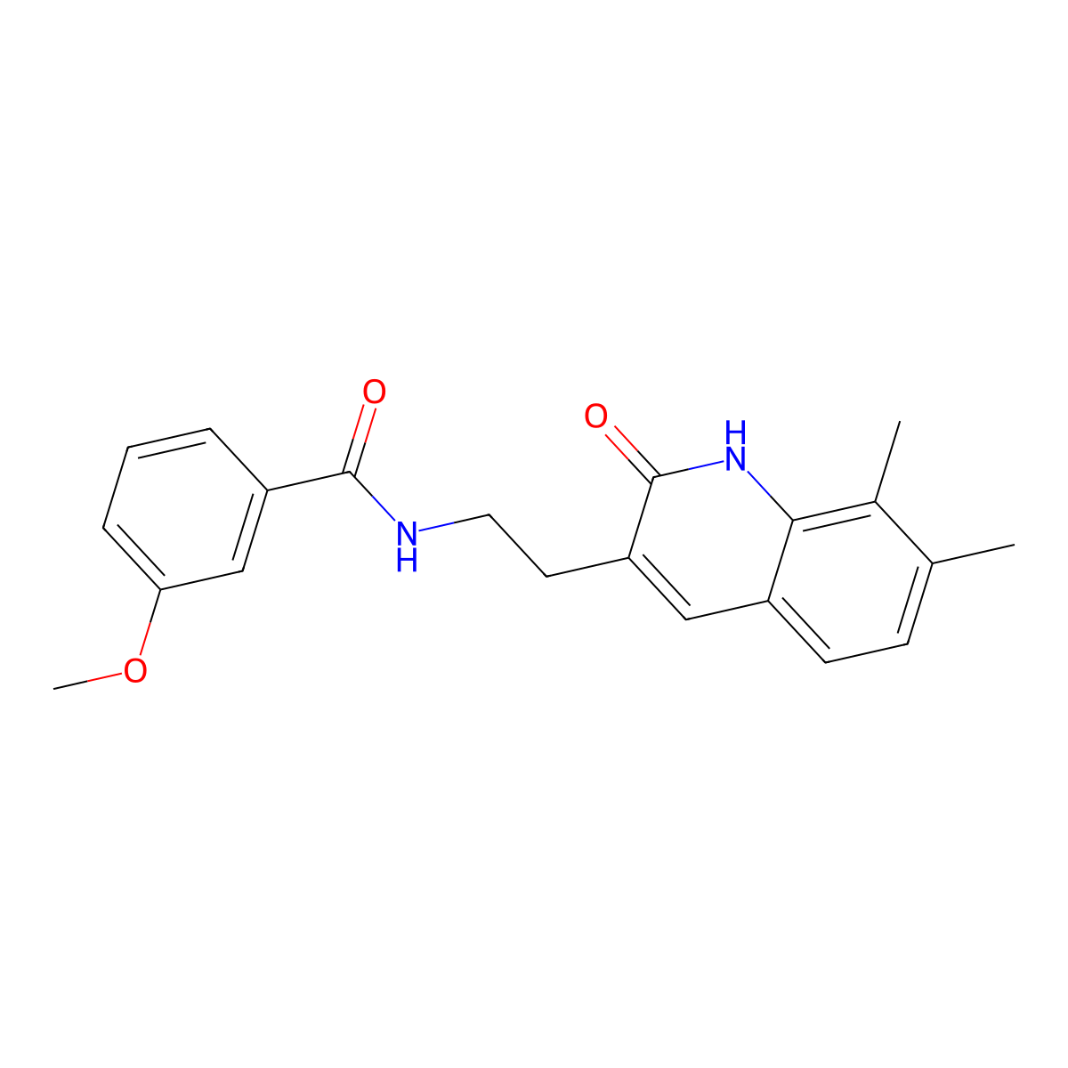 N-[2-(7,8-dimethyl-2-oxo-1,2-dihydroquinolin-3-yl)ethyl]-3-methoxybenzamide molecular structure, CAS 851407-82-4
