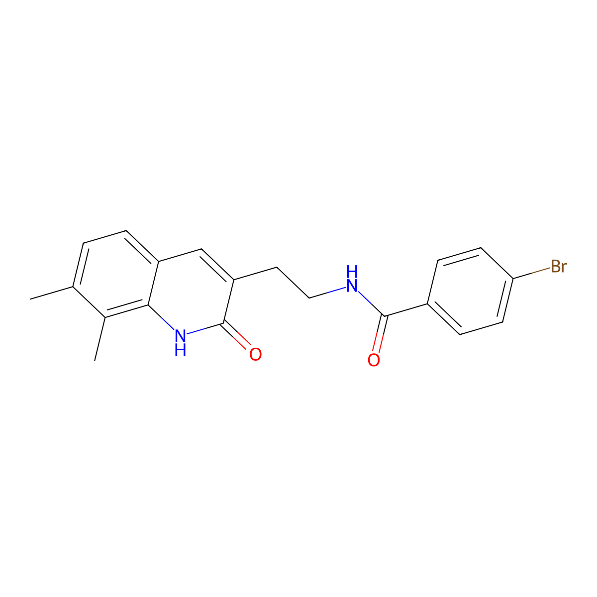 4-bromo-N-[2-(7,8-dimethyl-2-oxo-1H-quinolin-3-yl)ethyl]benzamide molecular structure, CAS 851407-83-5