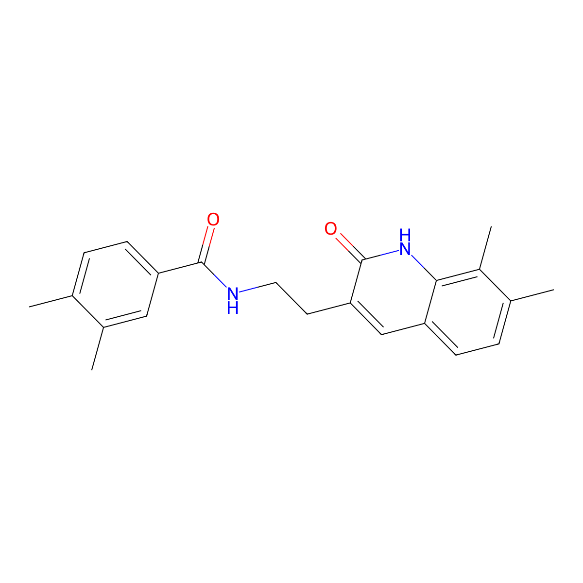 N-(2-(7,8-dimethyl-2-oxo-1,2-dihydroquinolin-3-yl)ethyl)-3,4-dimethylbenzamide molecular structure, CAS 851407-84-6