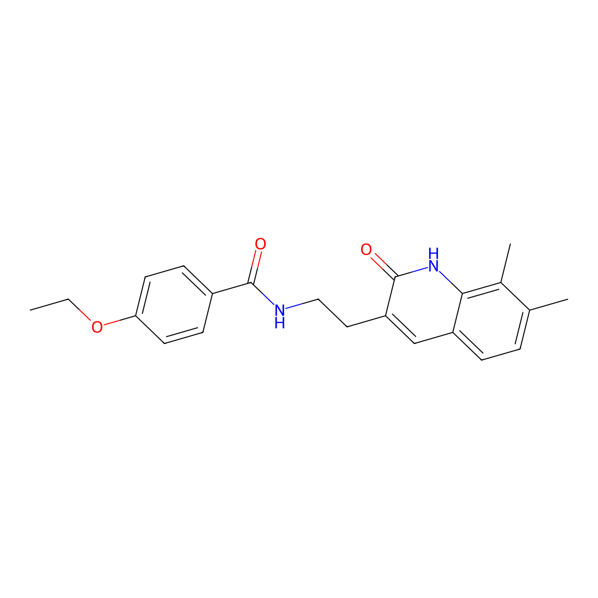 N-(2-(7,8-dimethyl-2-oxo-1,2-dihydroquinolin-3-yl)ethyl)-4-ethoxybenzamide molecular structure, CAS 851407-85-7