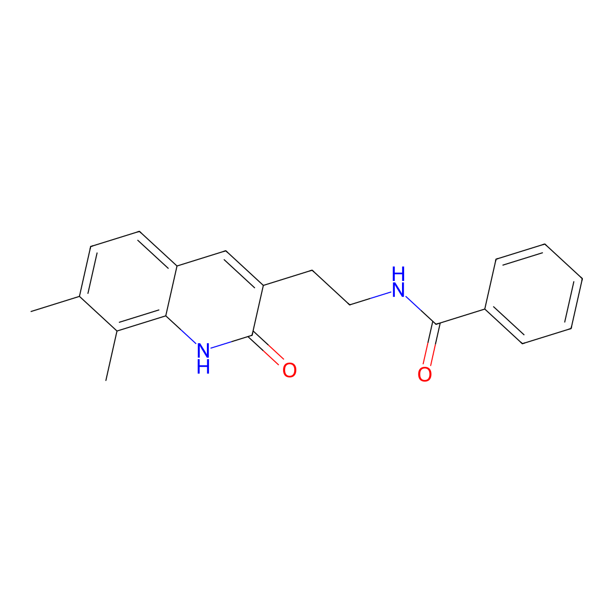N-(2-(7,8-dimethyl-2-oxo-1,2-dihydroquinolin-3-yl)ethyl)benzamide molecular structure, CAS 851407-88-0