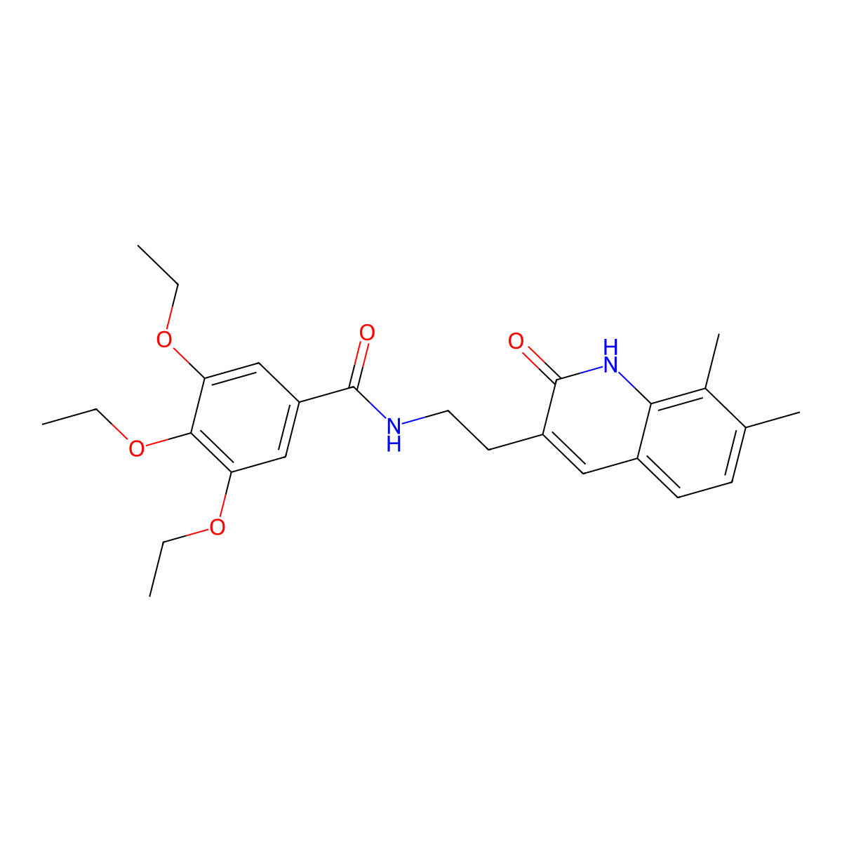 N-(2-(7,8-dimethyl-2-oxo-1,2-dihydroquinolin-3-yl)ethyl)-3,4,5-triethoxybenzamide molecular structure, CAS 851407-89-1