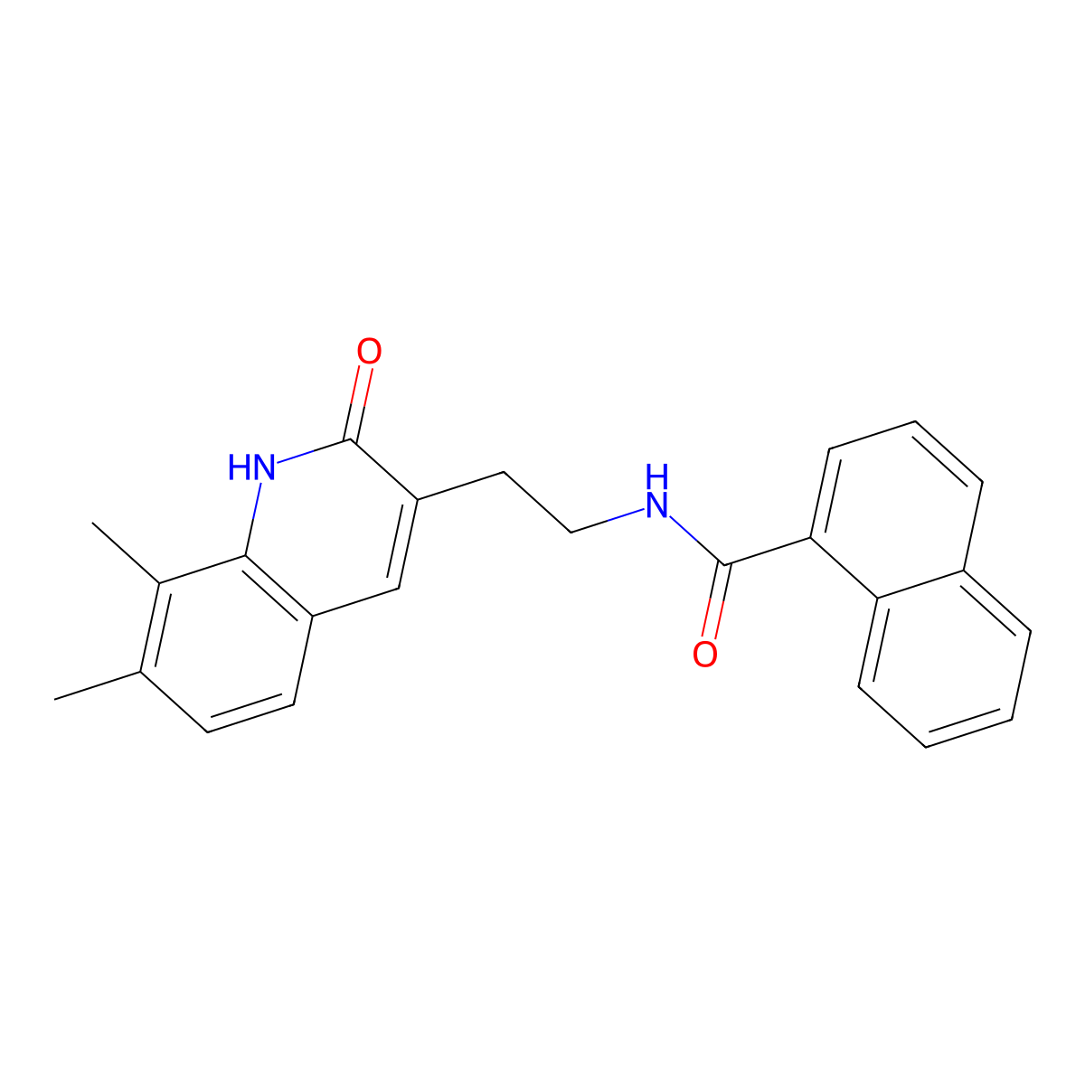 N-[2-(7,8-dimethyl-2-oxo-1,2-dihydroquinolin-3-yl)ethyl]naphthalene-1-carboxamide molecular structure, CAS 851407-95-9