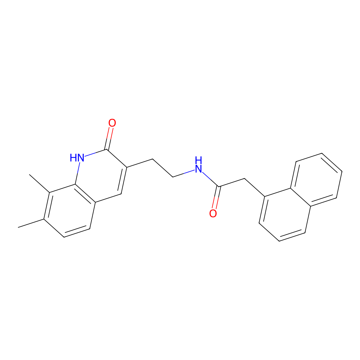 N-(2-(7,8-dimethyl-2-oxo-1,2-dihydroquinolin-3-yl)ethyl)-2-(naphthalen-1-yl)acetamide molecular structure, CAS 851407-96-0
