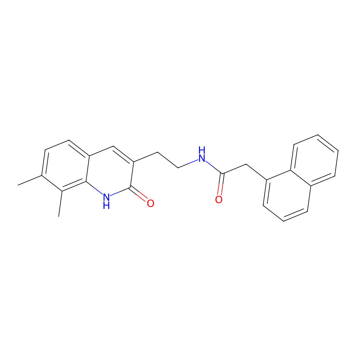 N-(2-(7,8-dimethyl-2-oxo-1,2-dihydroquinolin-3-yl)ethyl)-2-(naphthalen-1-yl)acetamide molecular structure, CAS 851407-96-0