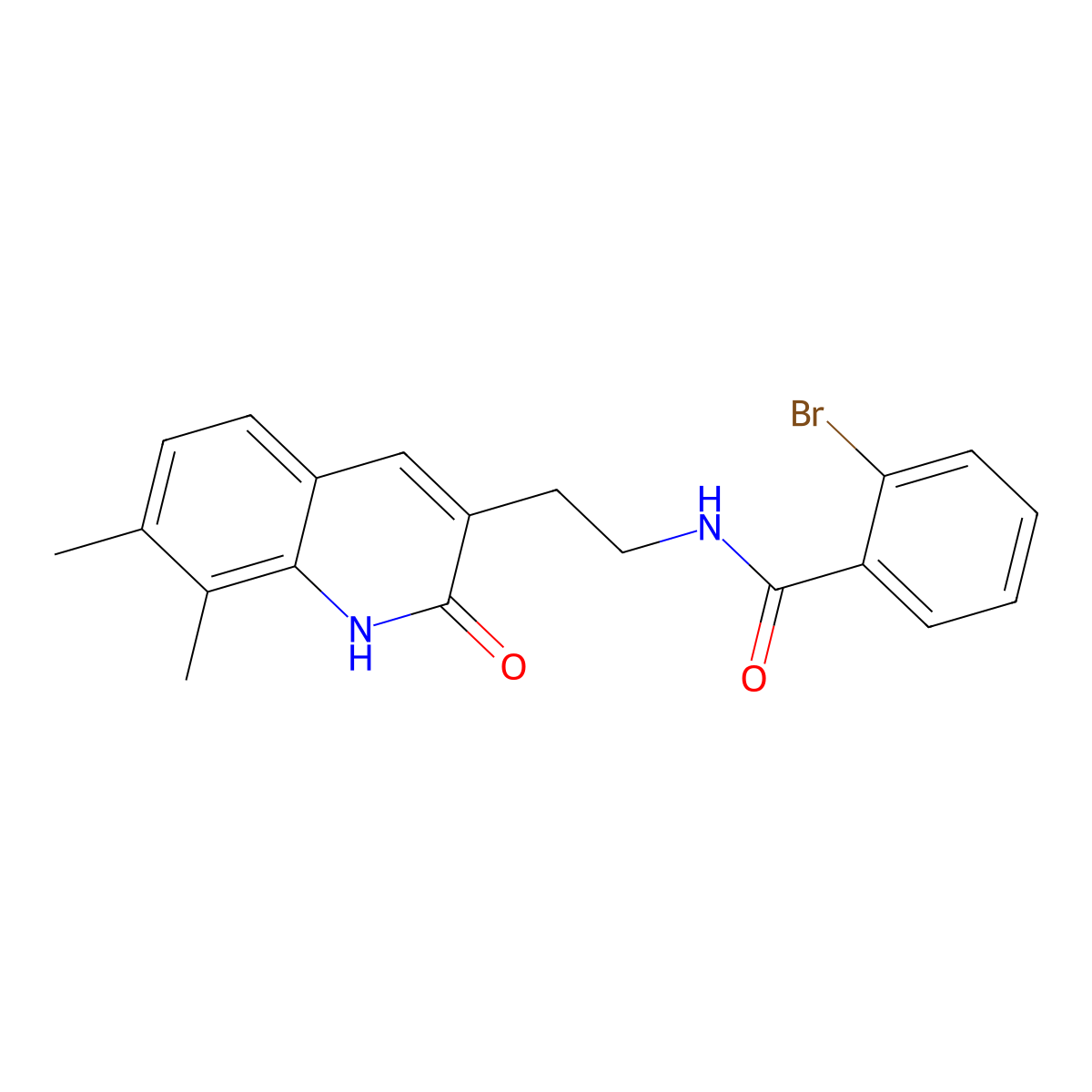 2-bromo-N-(2-(7,8-dimethyl-2-oxo-1,2-dihydroquinolin-3-yl)ethyl)benzamide molecular structure, CAS 851407-99-3