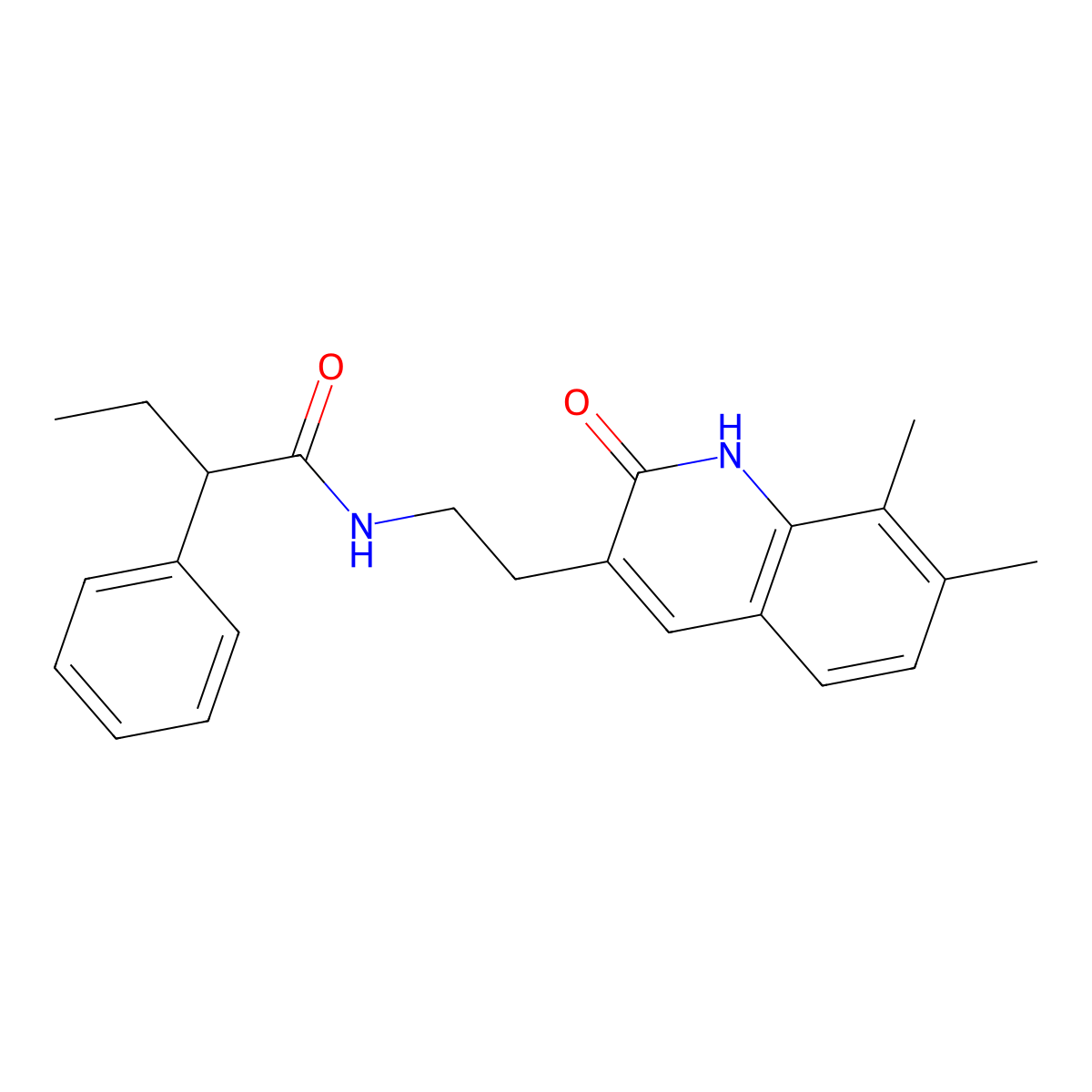 N-(2-(7,8-dimethyl-2-oxo-1,2-dihydroquinolin-3-yl)ethyl)-2-phenylbutanamide molecular structure, CAS 851408-01-0