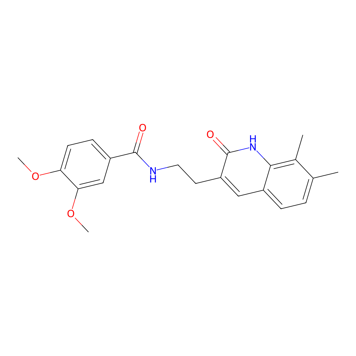 N-[2-(7,8-dimethyl-2-oxo-1H-quinolin-3-yl)ethyl]-3,4-dimethoxybenzamide molecular structure, CAS 851408-04-3