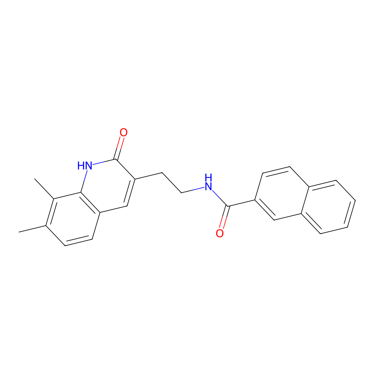 N-[2-(7,8-dimethyl-2-oxo-1H-quinolin-3-yl)ethyl]naphthalene-2-carboxamide molecular structure, CAS 851408-05-4